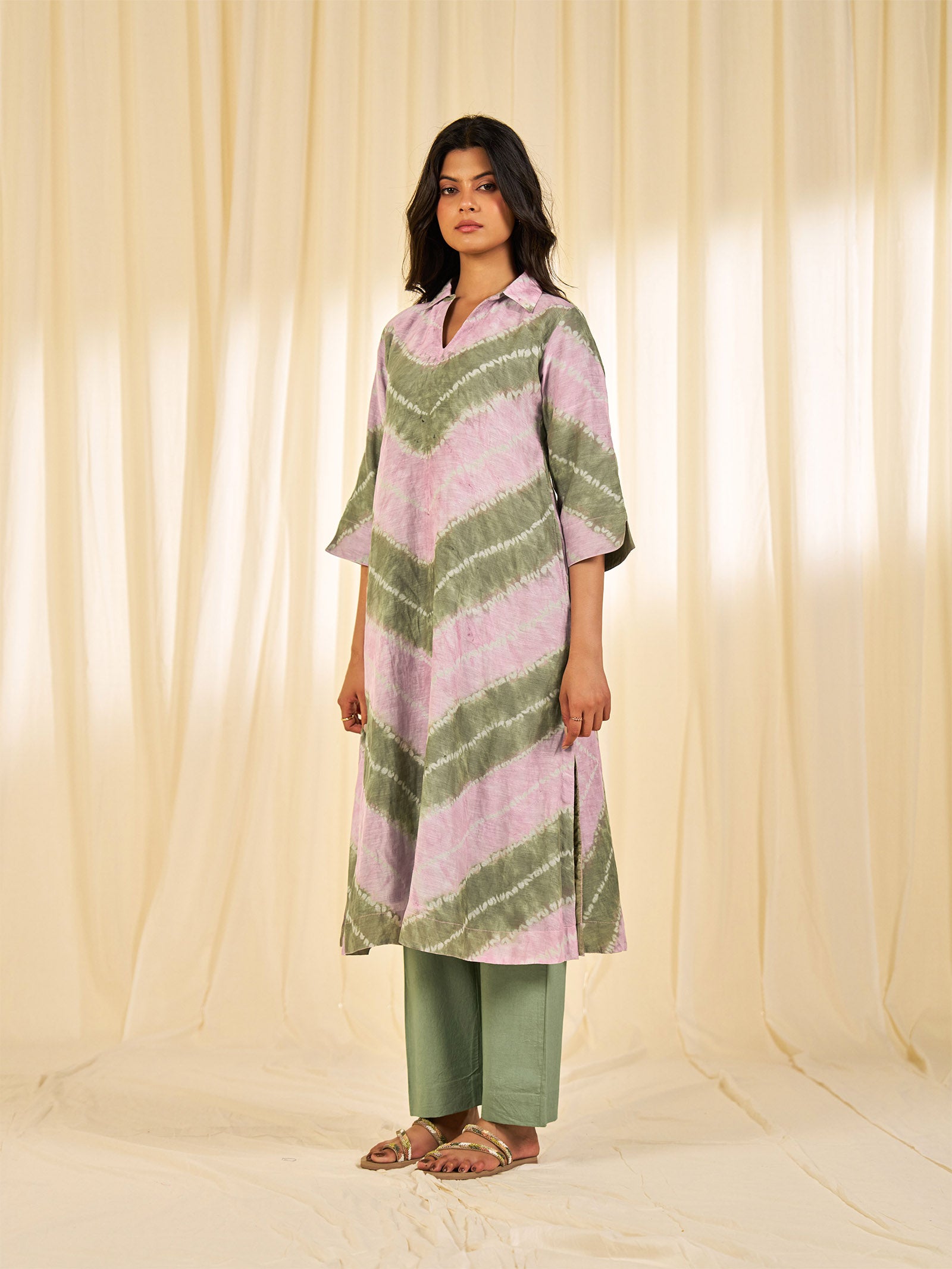 Olive Green - Kandy Chanderi Kurta