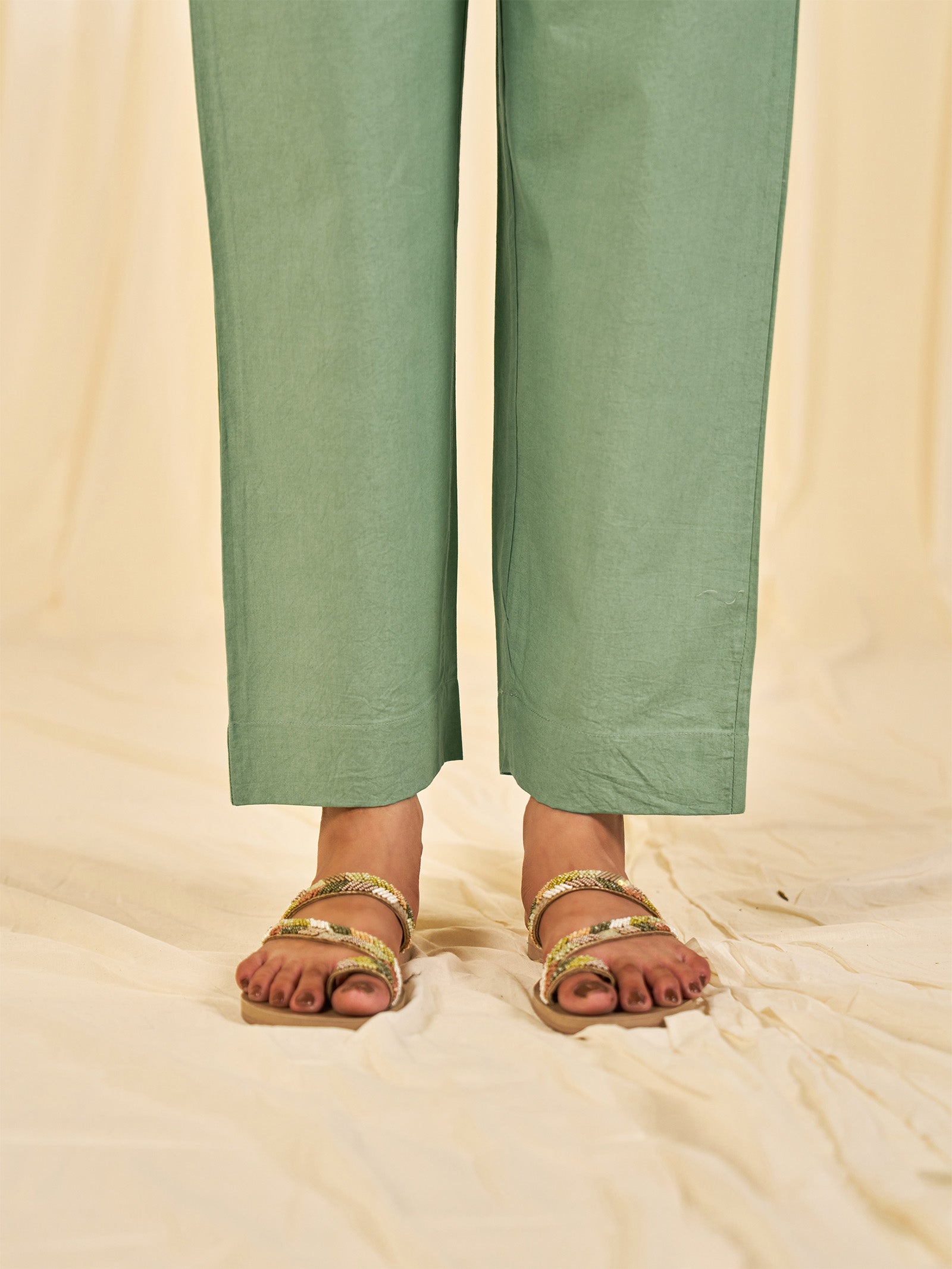 Olive Green - Sri Lanka Cotton Straight Pants
