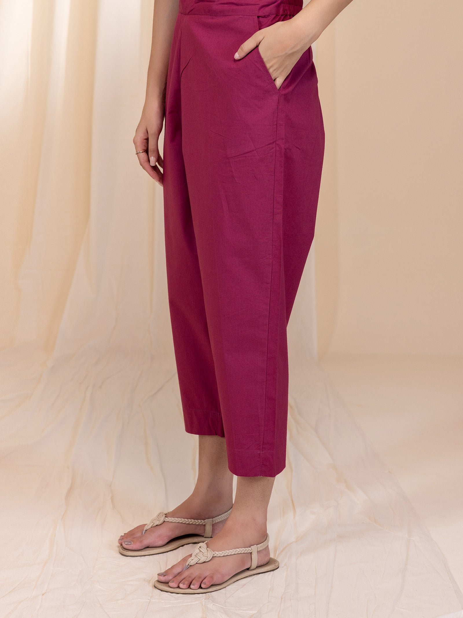 Boho Purple Cotton Seriously Short Pant