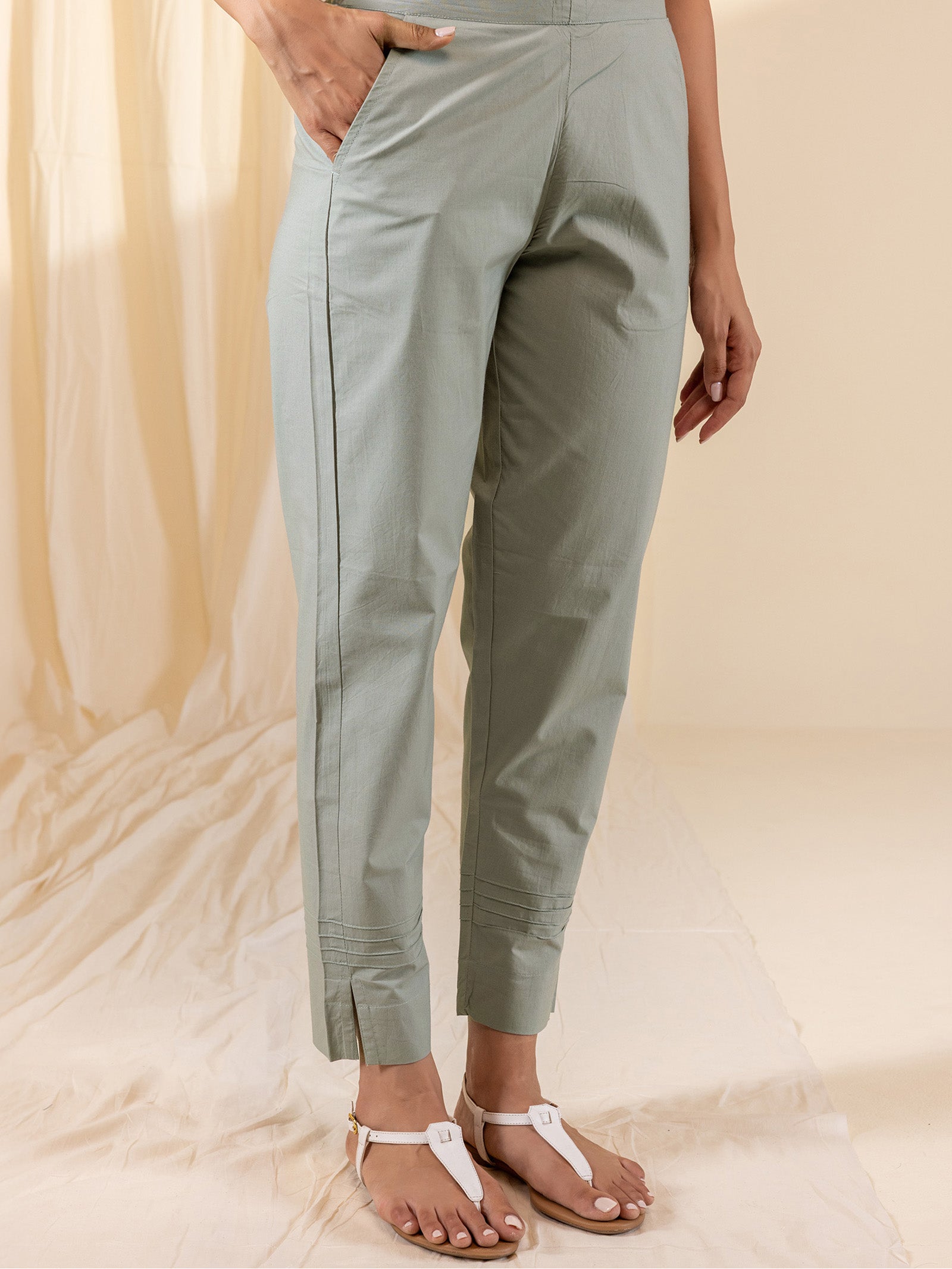 Calming Lavender Cotton Straight Pant