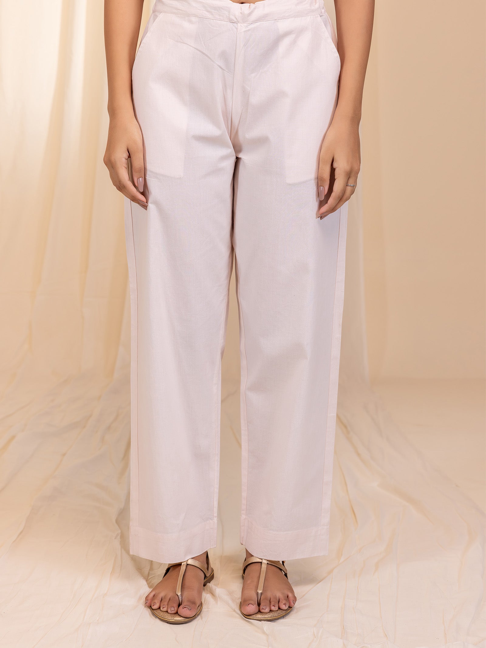 Butter and Blush Cotton Straight Pant