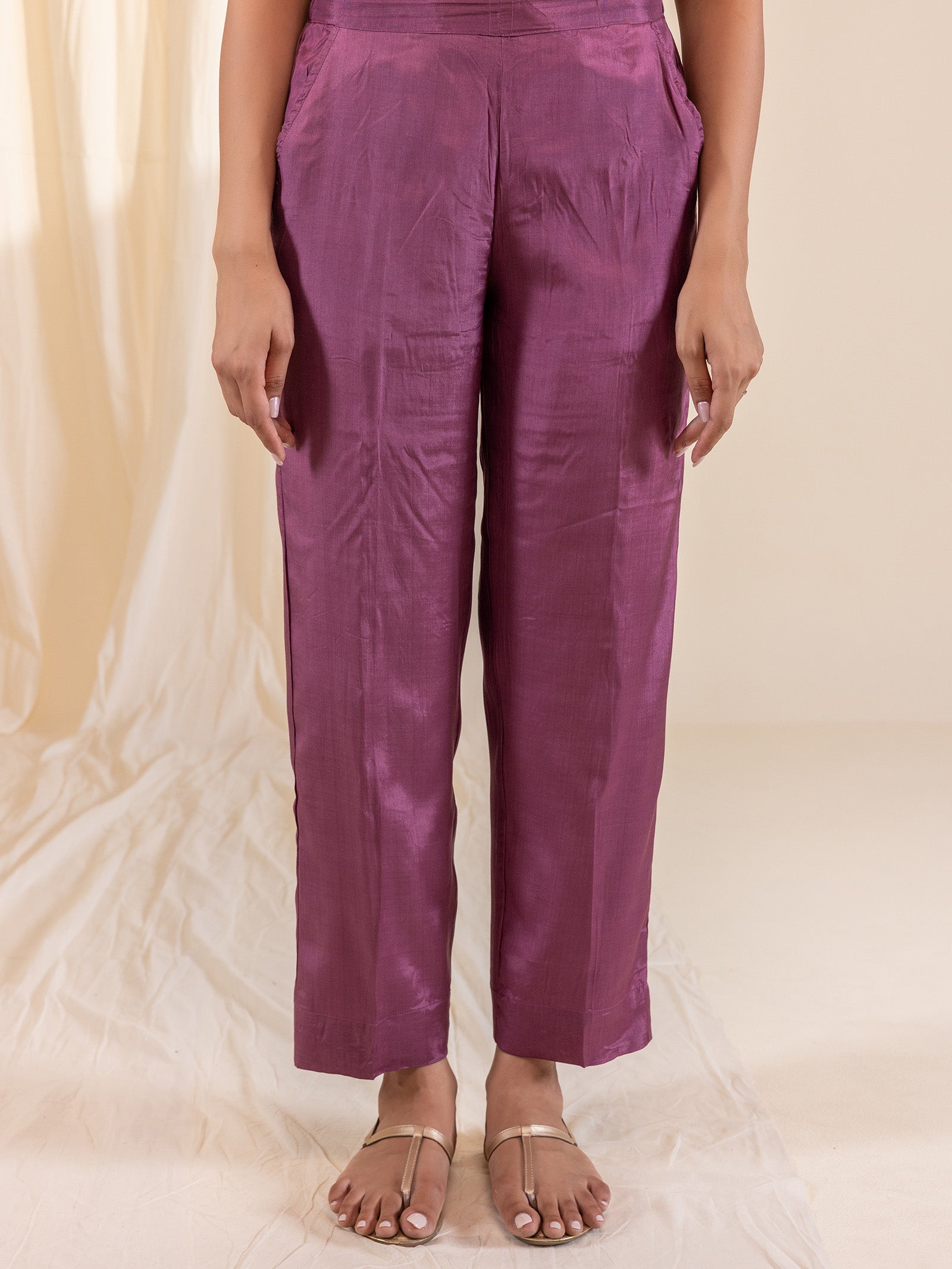 Chocolate Bamboo Silk Straight Pant