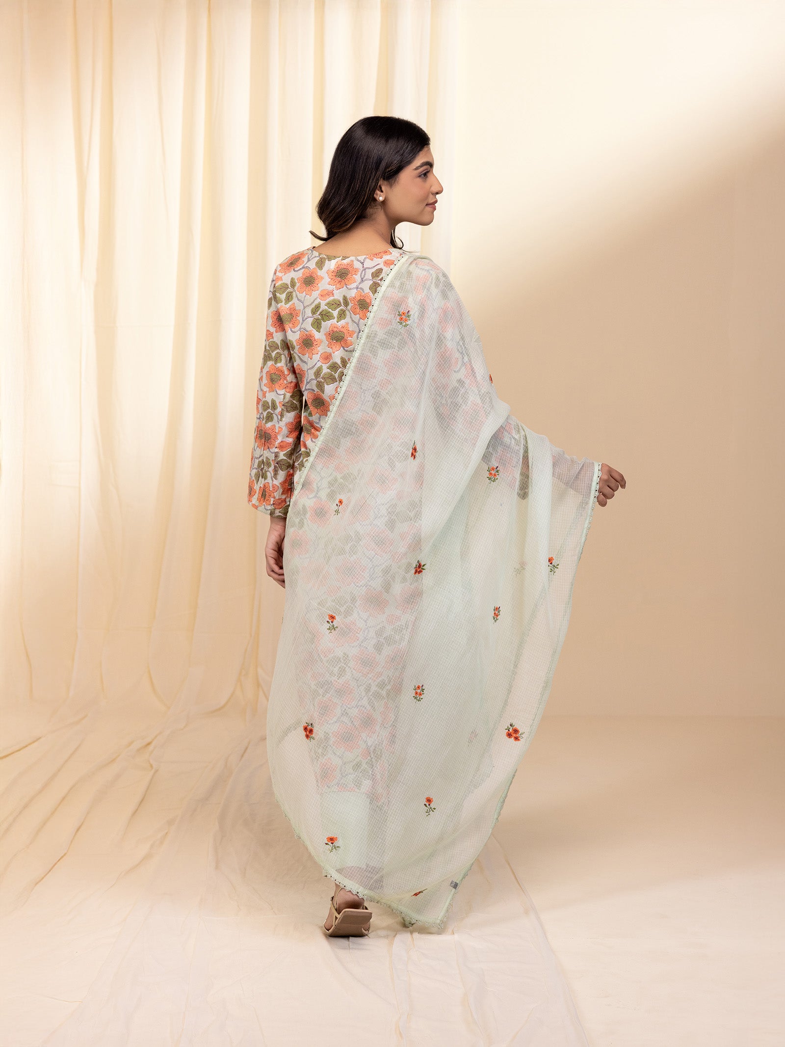 Pale Pastel Mint Kota Dupatta
