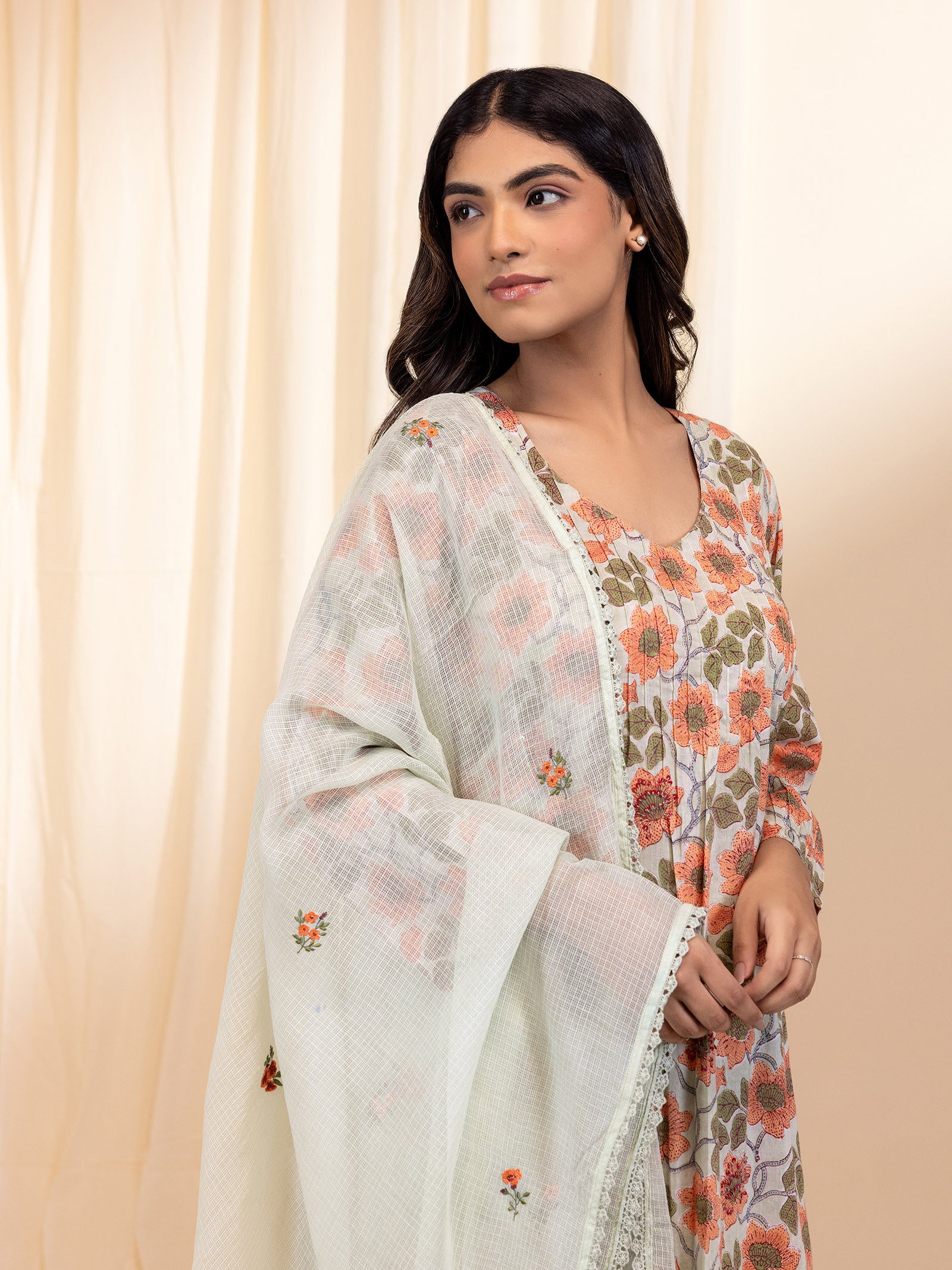 Pale Pastel Mint Kota Dupatta