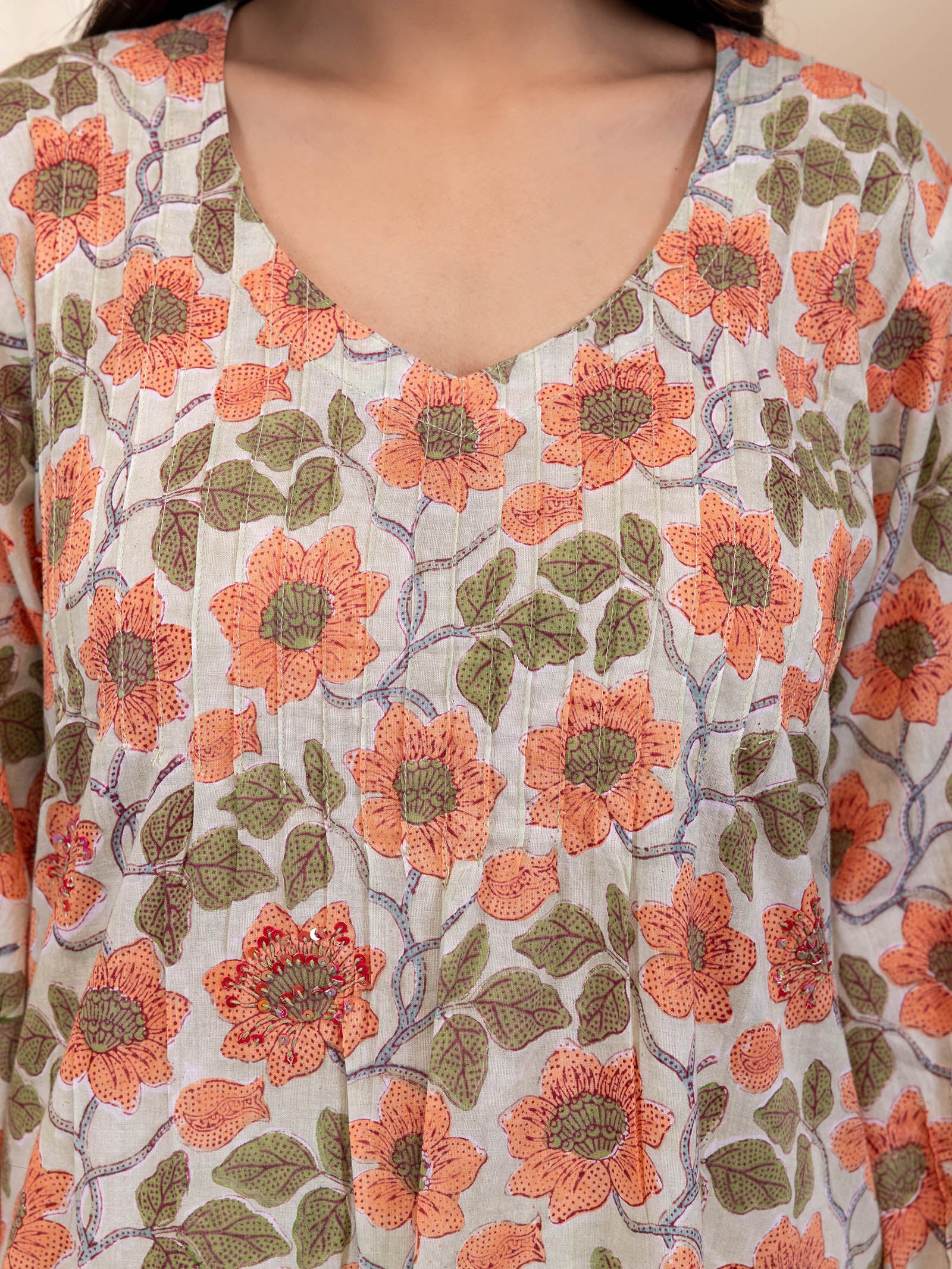 Pale Pastel Mint Voile Kurta