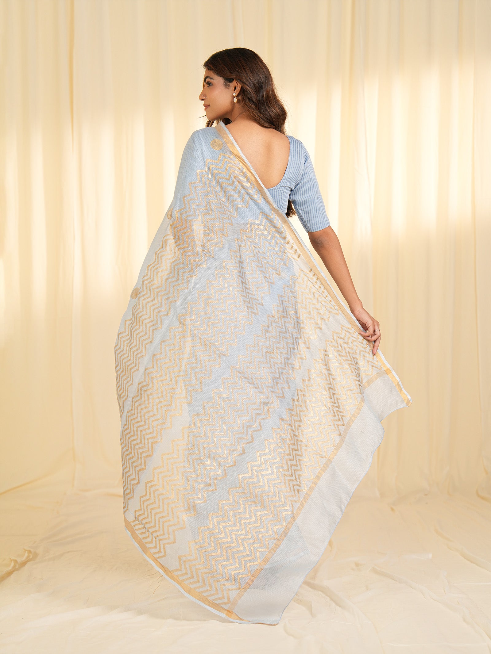 Pastel Blue Kota Silk Saree