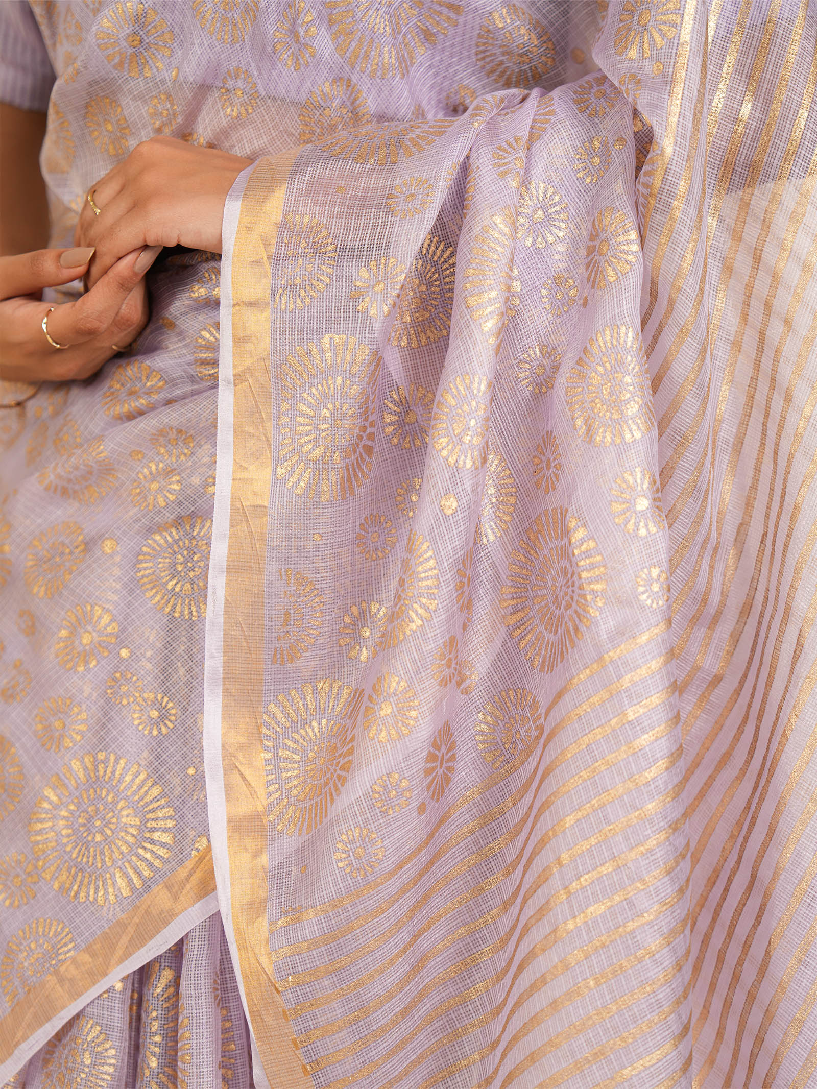 Pastel Lavender Kota Silk Saree
