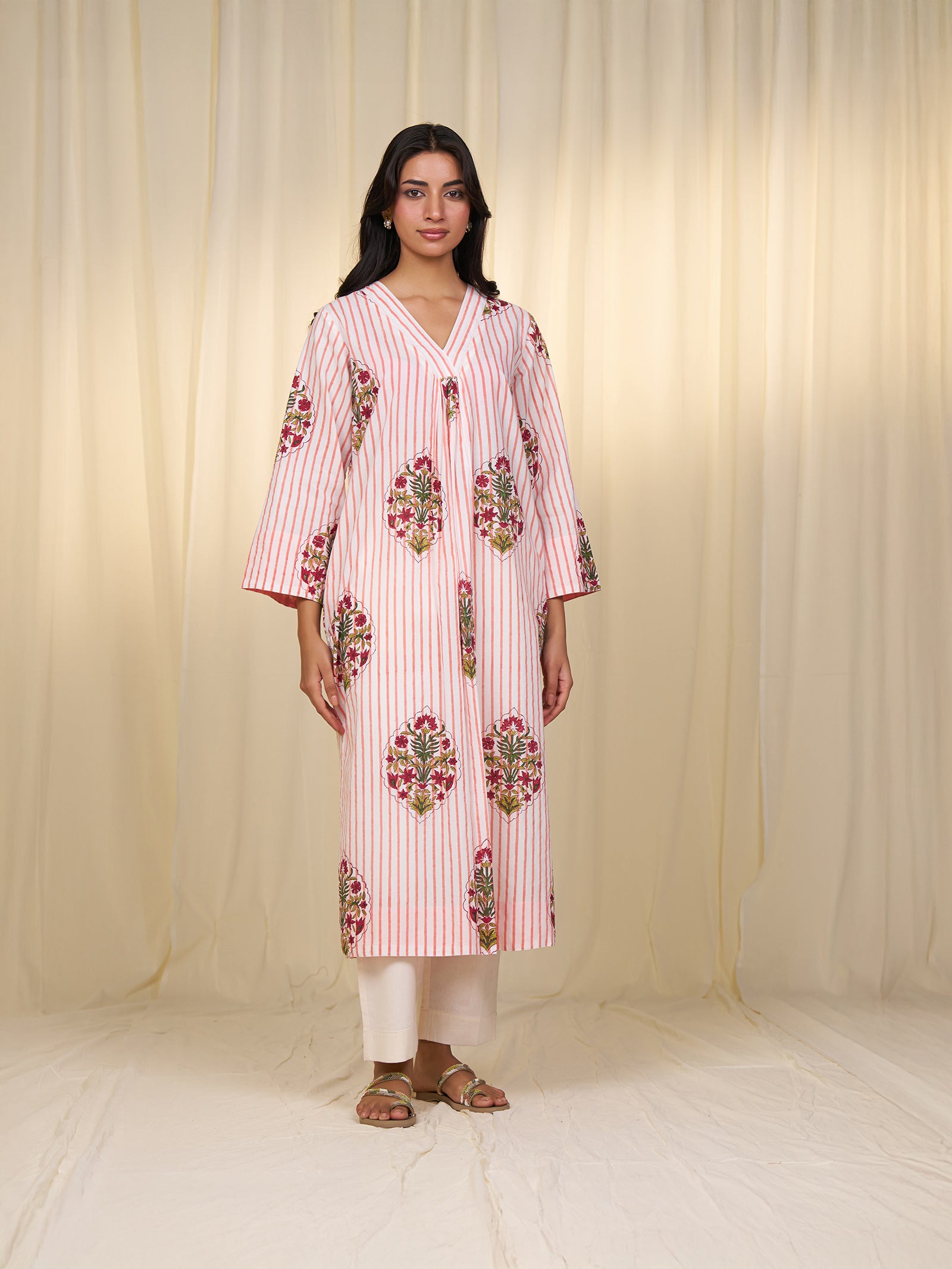 Peach Parade Cotton Kurta