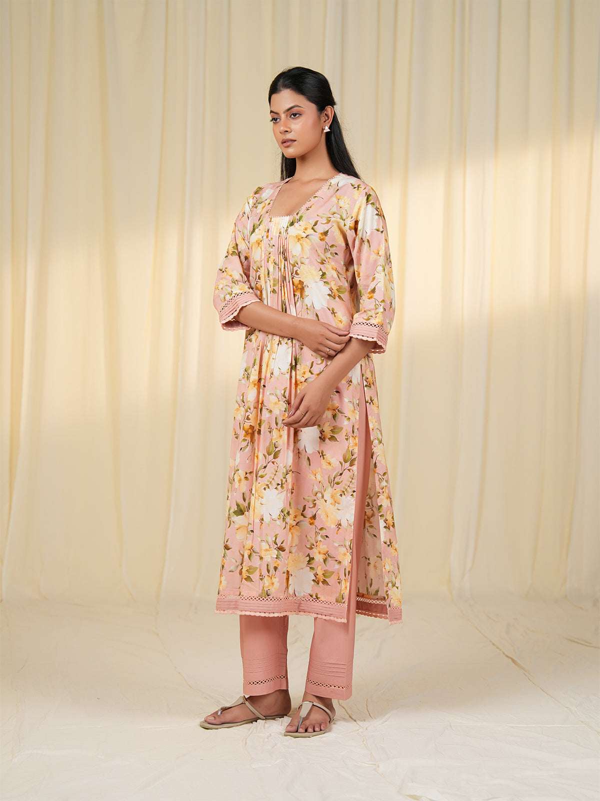 Peachy Cotton Kurta
