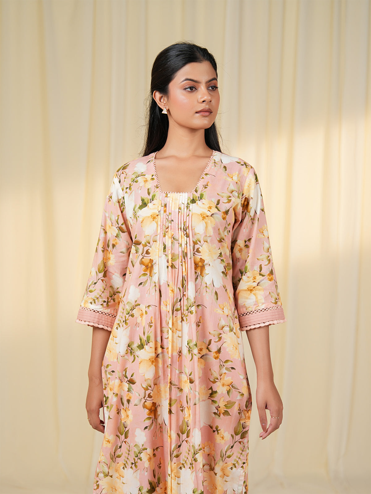 Peachy Cotton Kurta