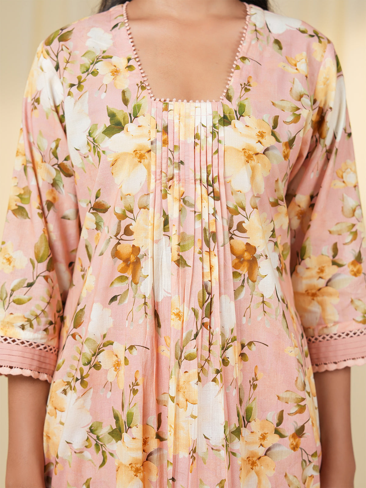 Peachy Cotton Kurta