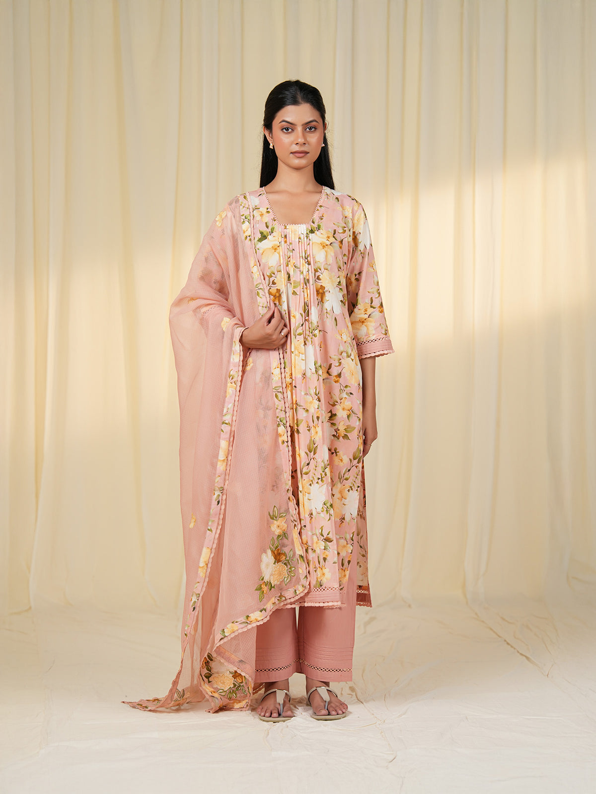 Peachy Cotton Kurta