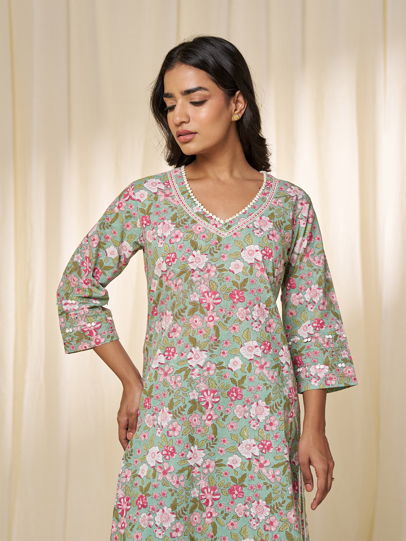Phulwari Cotton Kurta