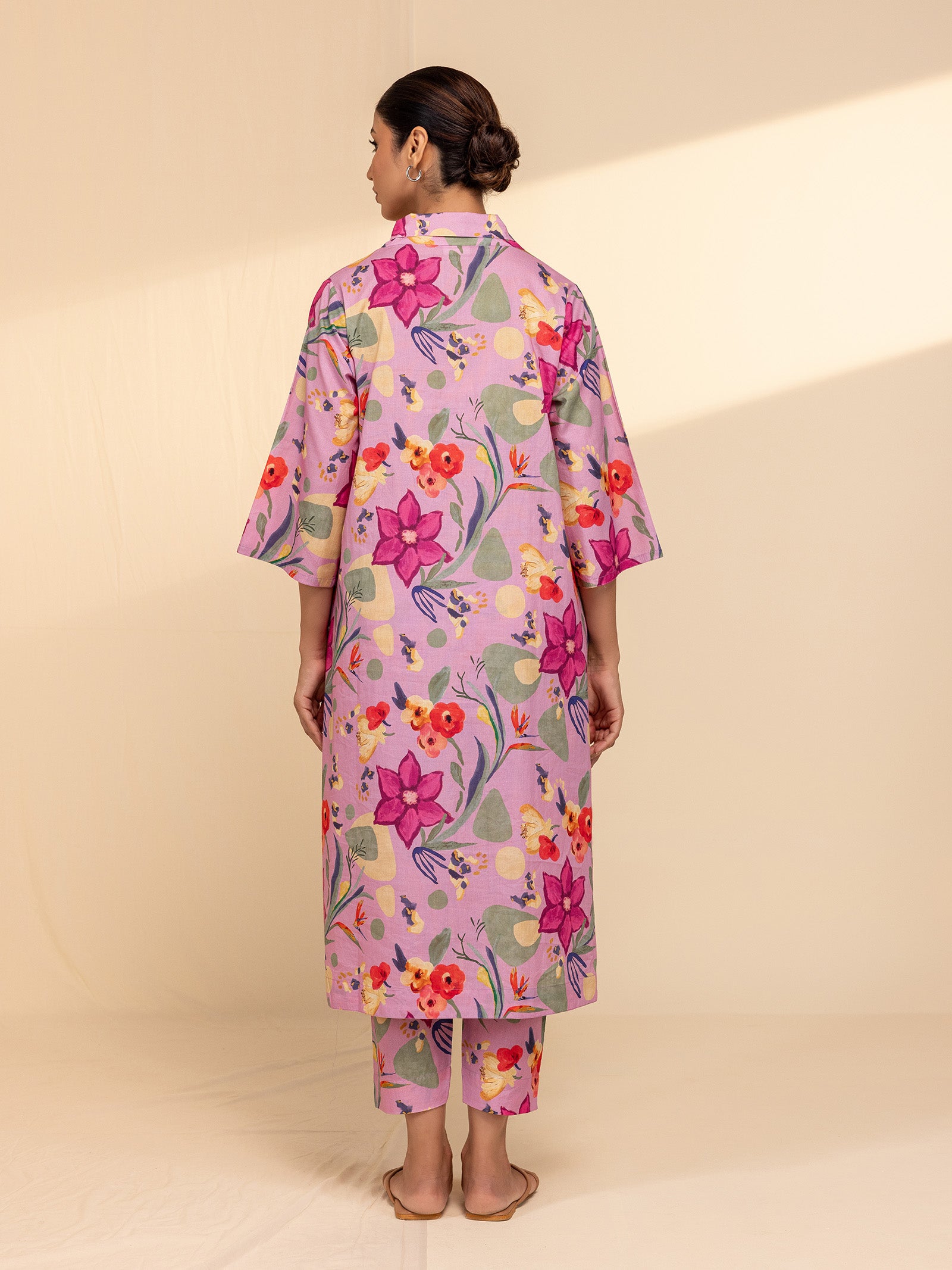 Pop Pink Cotton Kurta