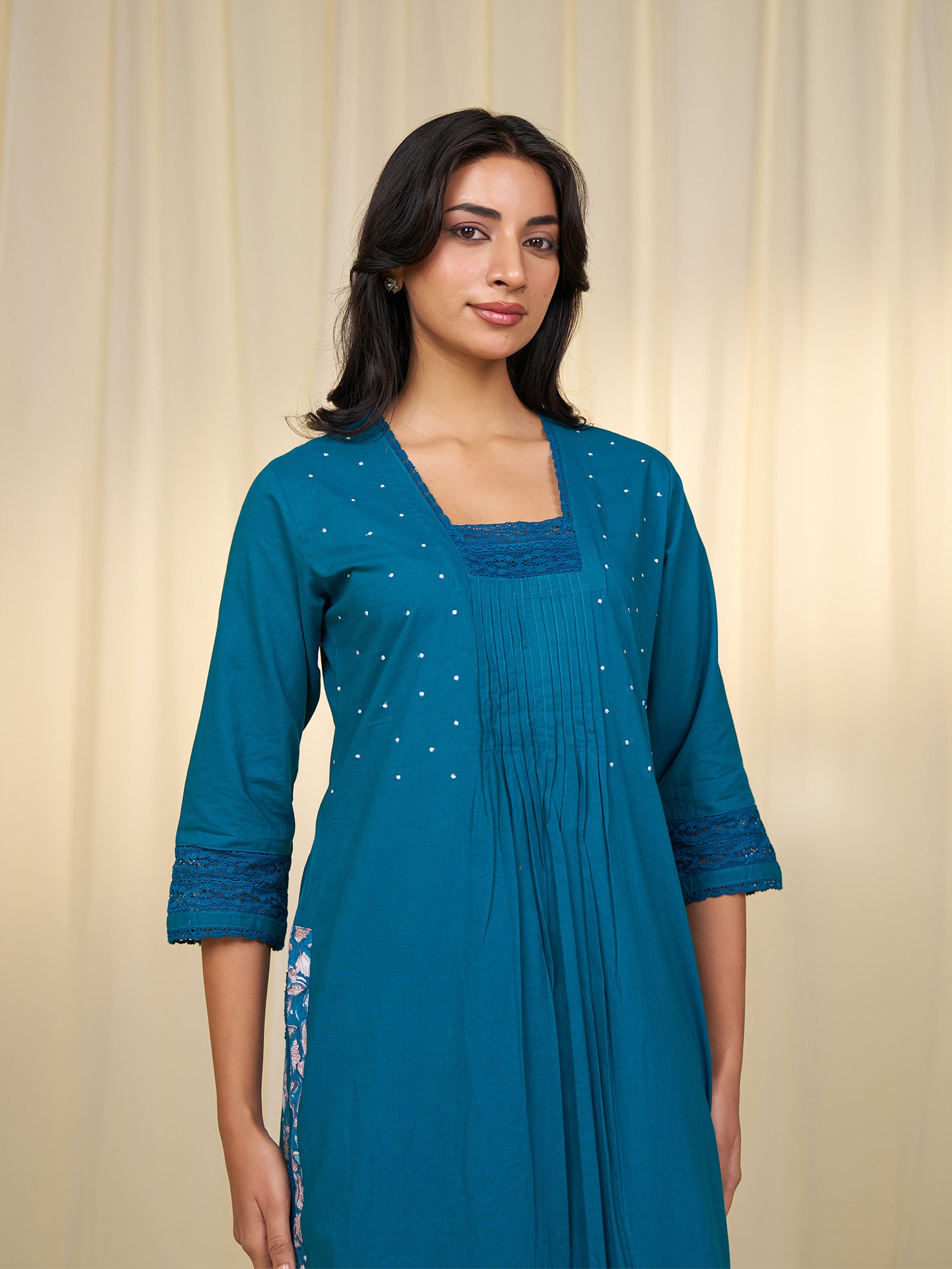 Teal Cotton Kurta