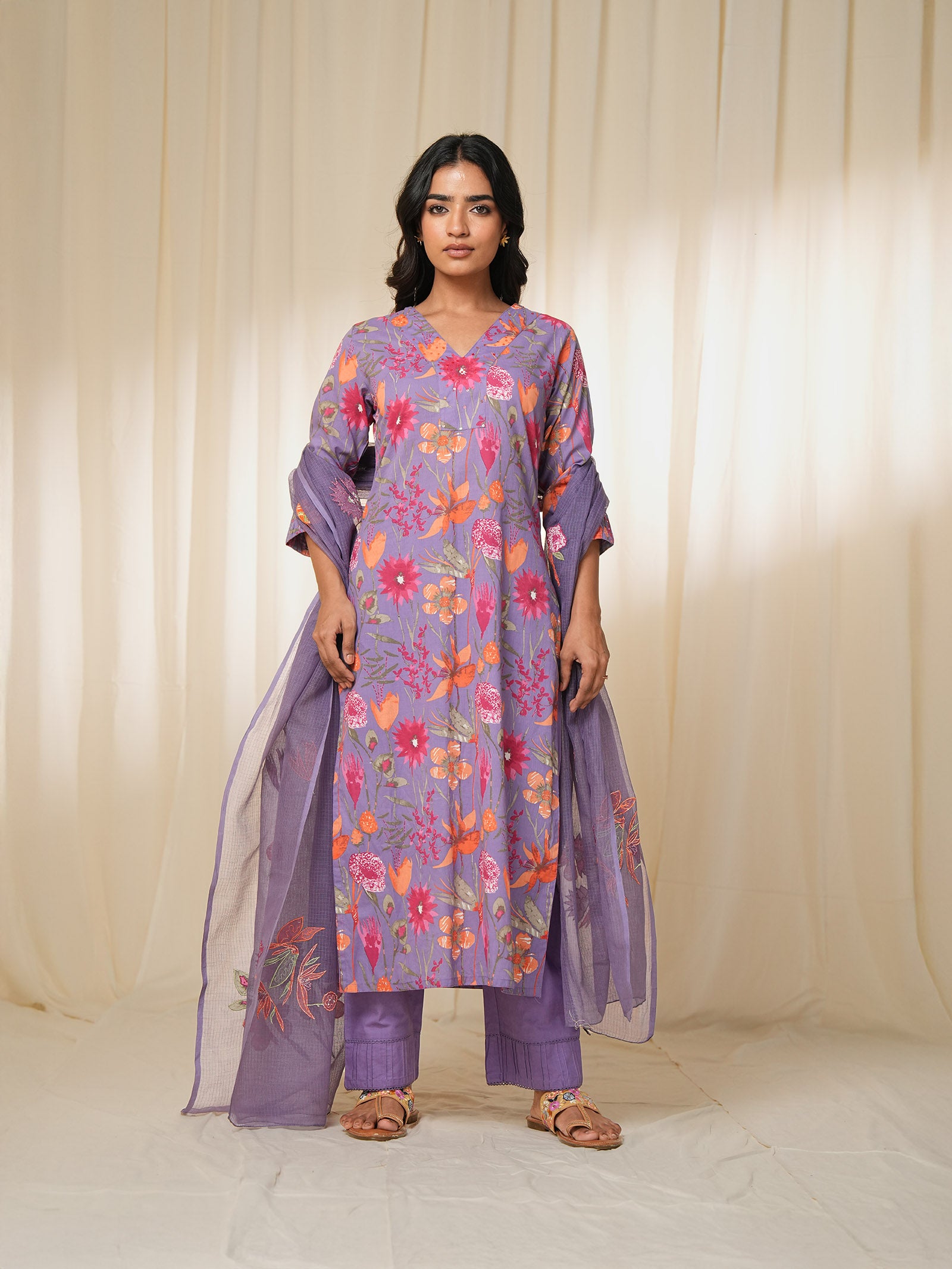 Purple Pizzazz Cotton Kurta