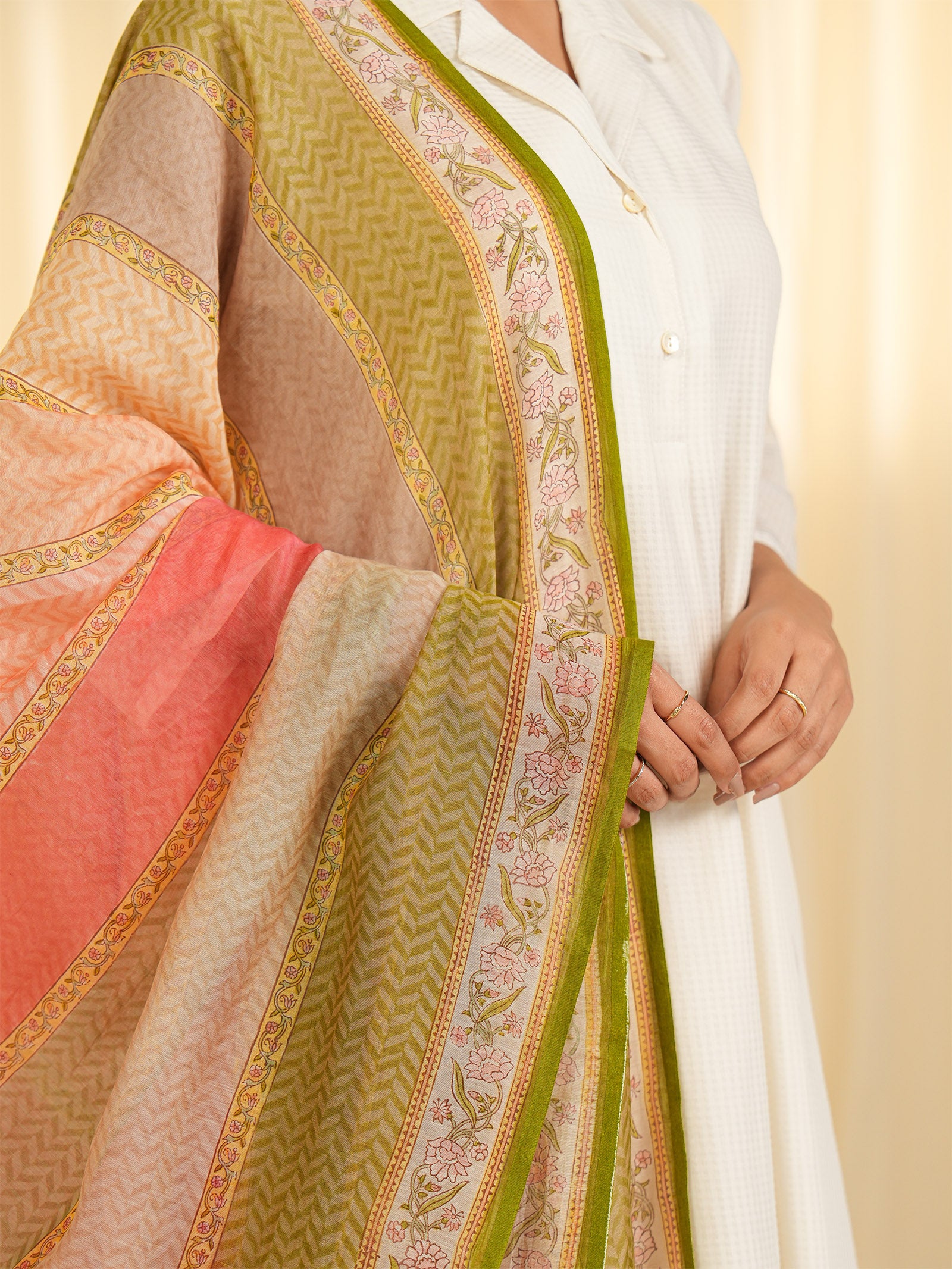 Rainbow Chanderi Dupatta