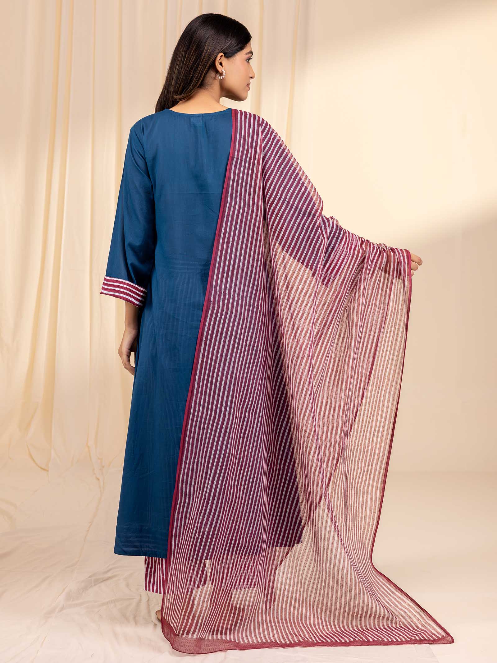 Raising Eyebrows Blue Kota Dupatta
