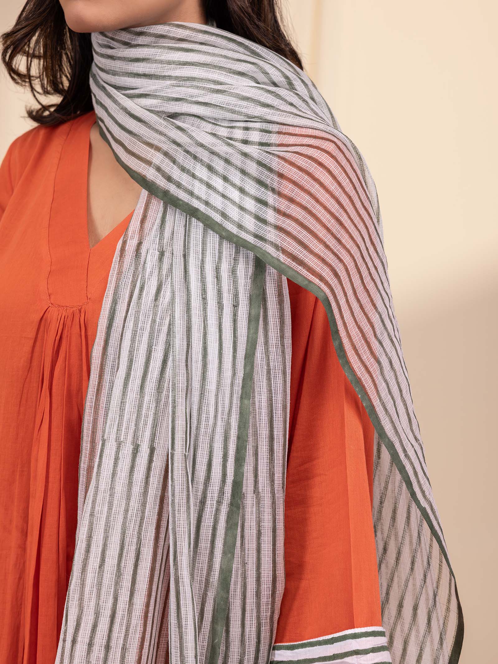 Raising Eyebrows Rust Kota Dupatta