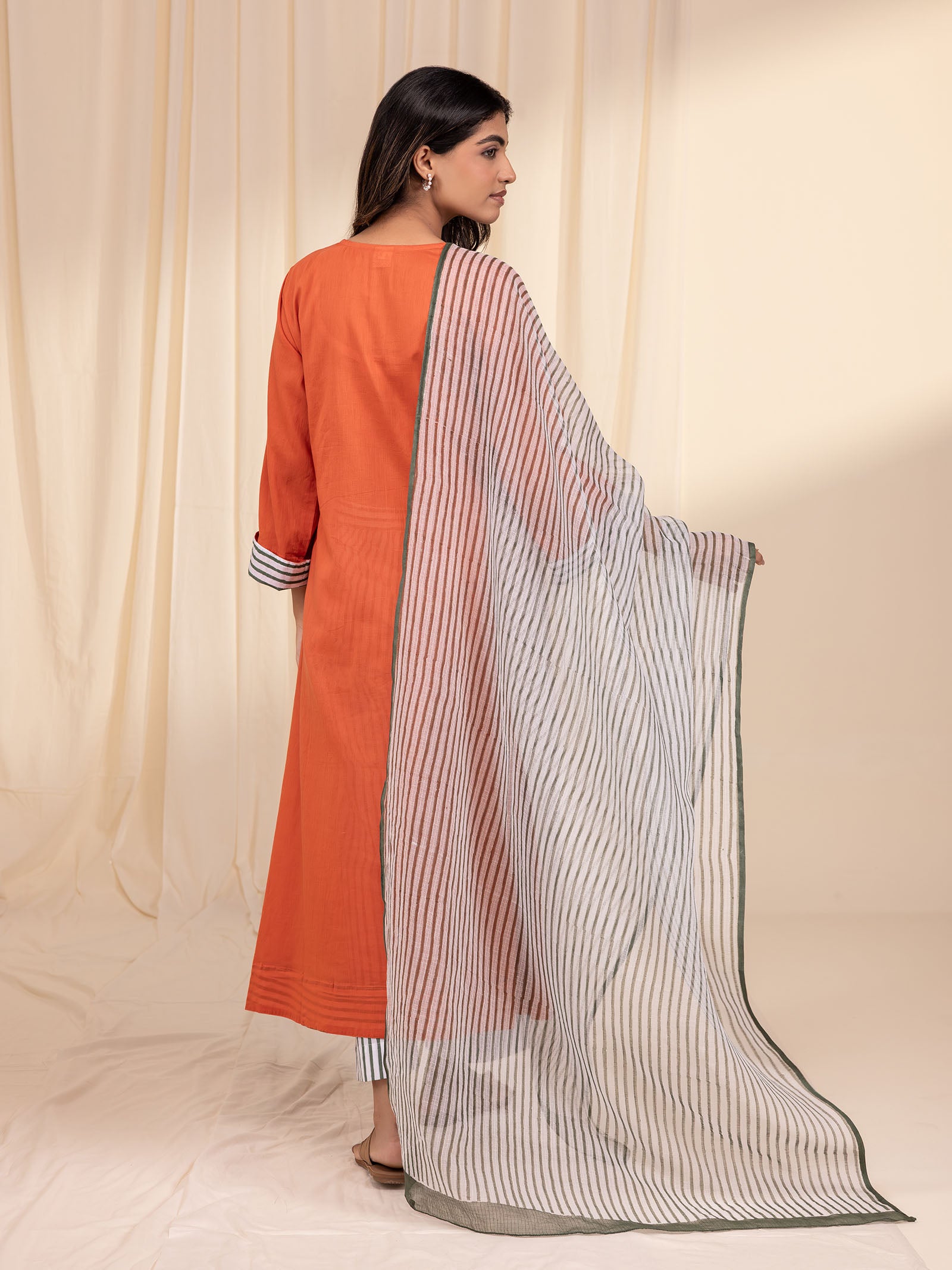 Raising Eyebrows Rust Kota Dupatta