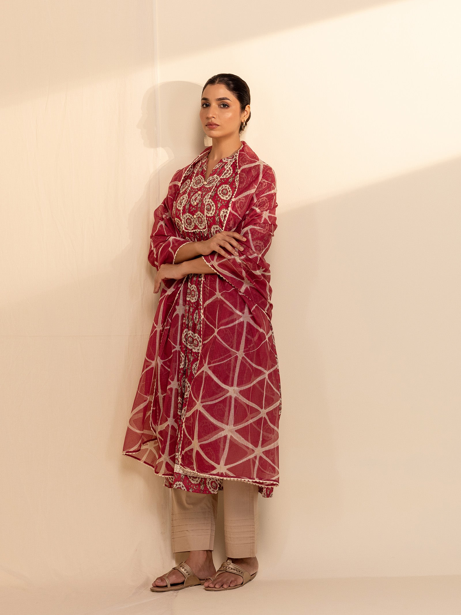 Ruby Kota Dupatta