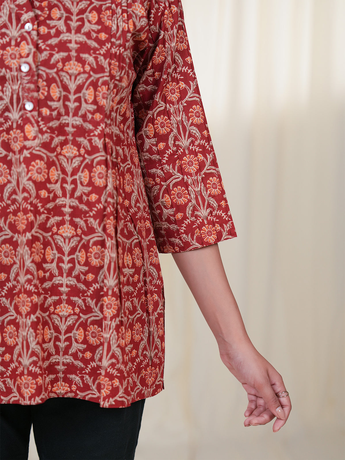 Rustic Indian Jaal Cotton Kurti