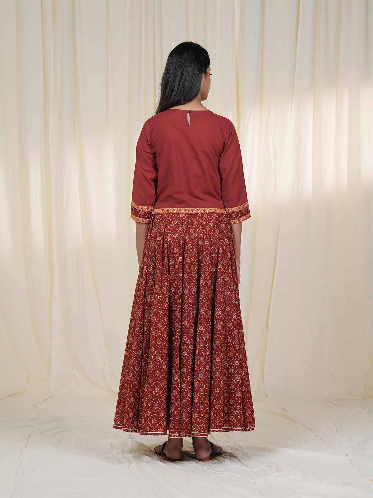 Rustic Indian Plain Cotton Crop Top