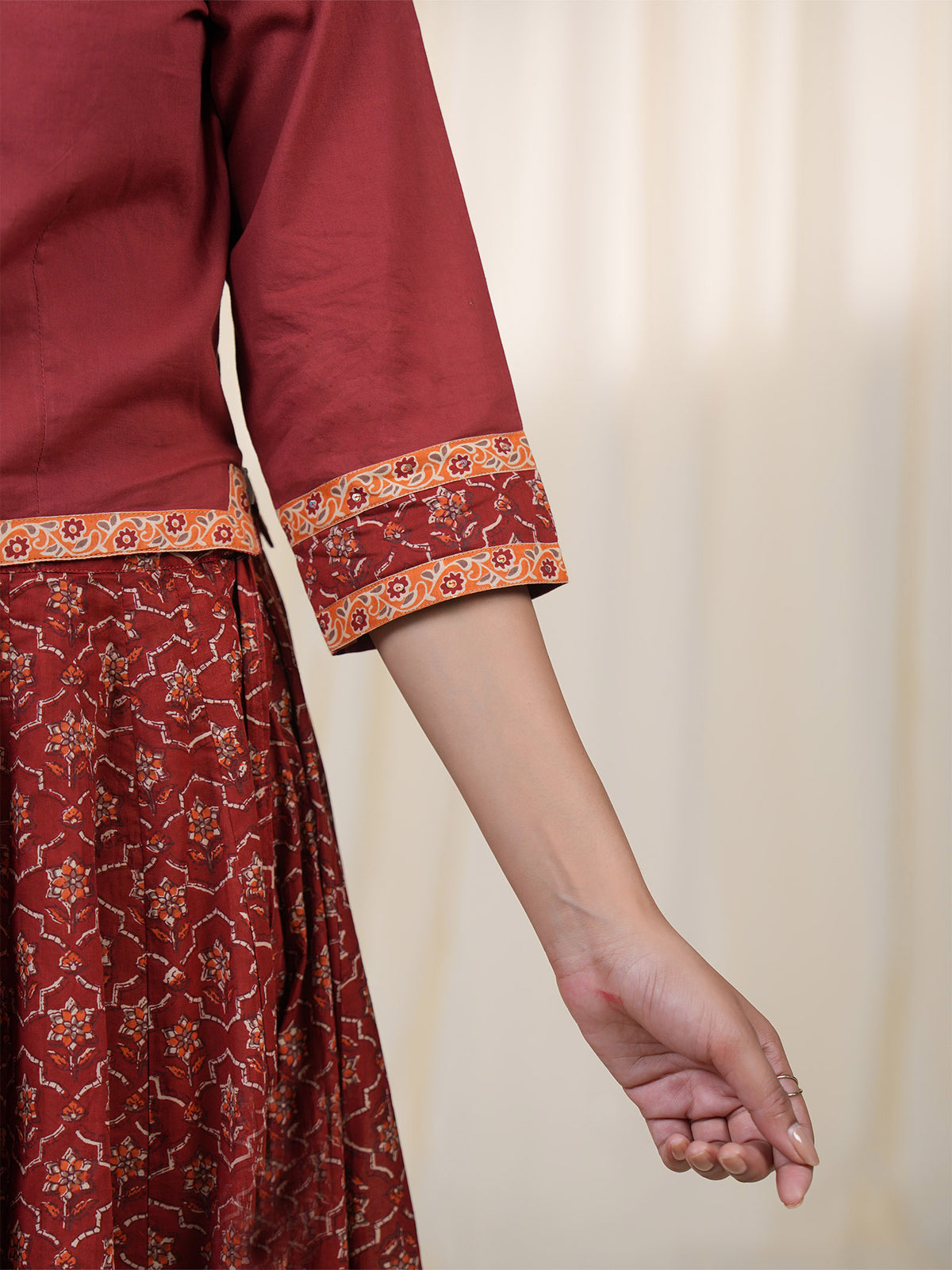 Rustic Indian Plain Cotton Crop Top