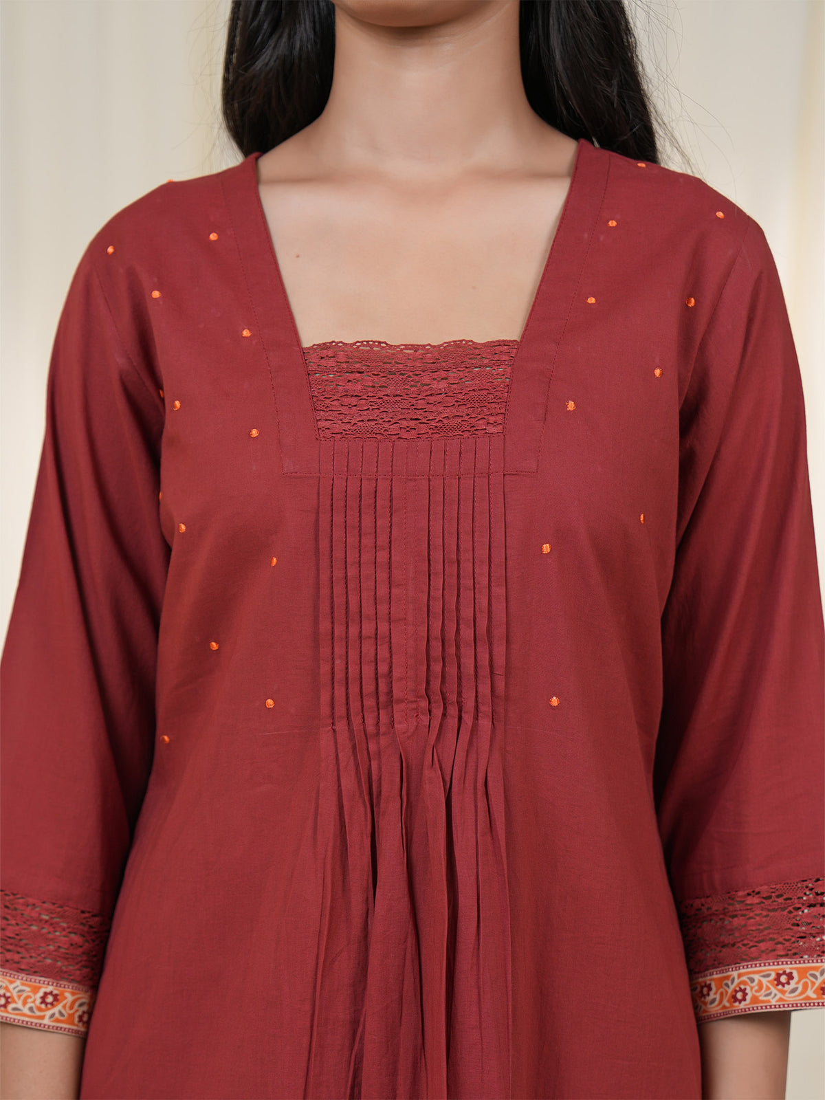 Rustic Indian Plain Cotton Kurta