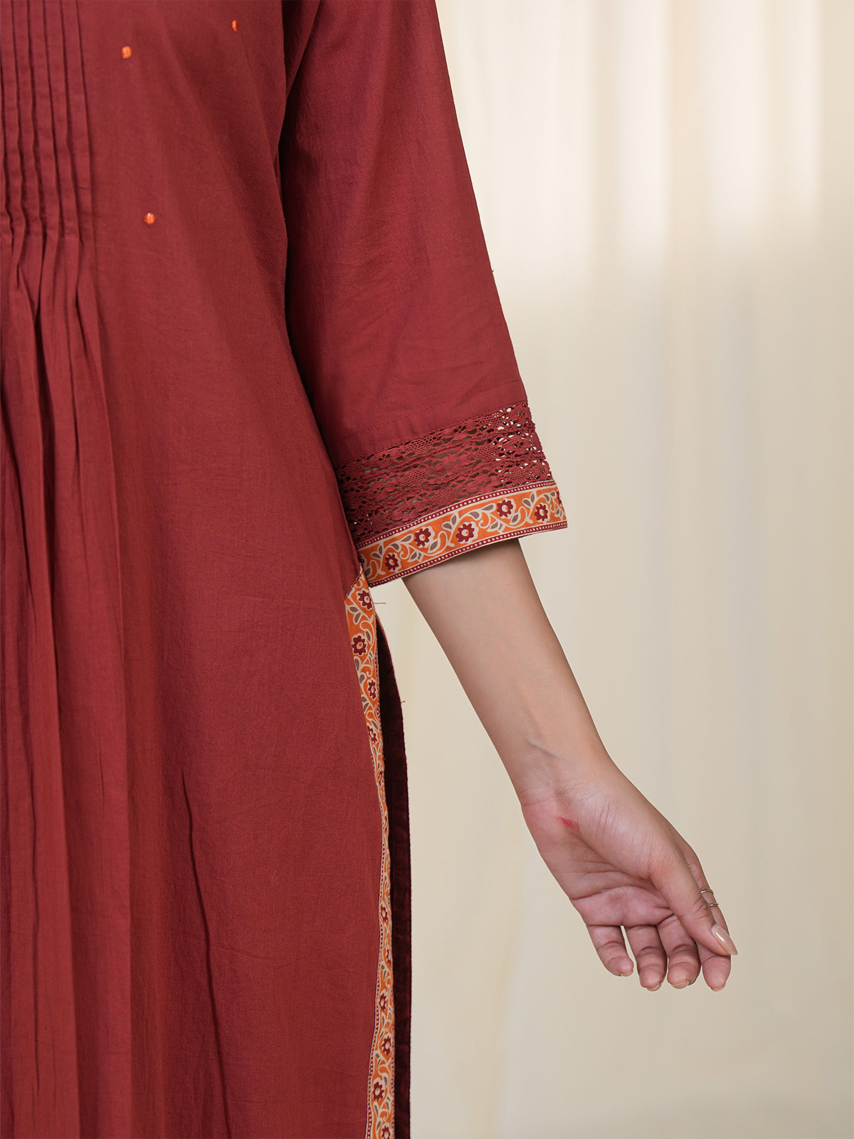 Rustic Indian Plain Cotton Kurta