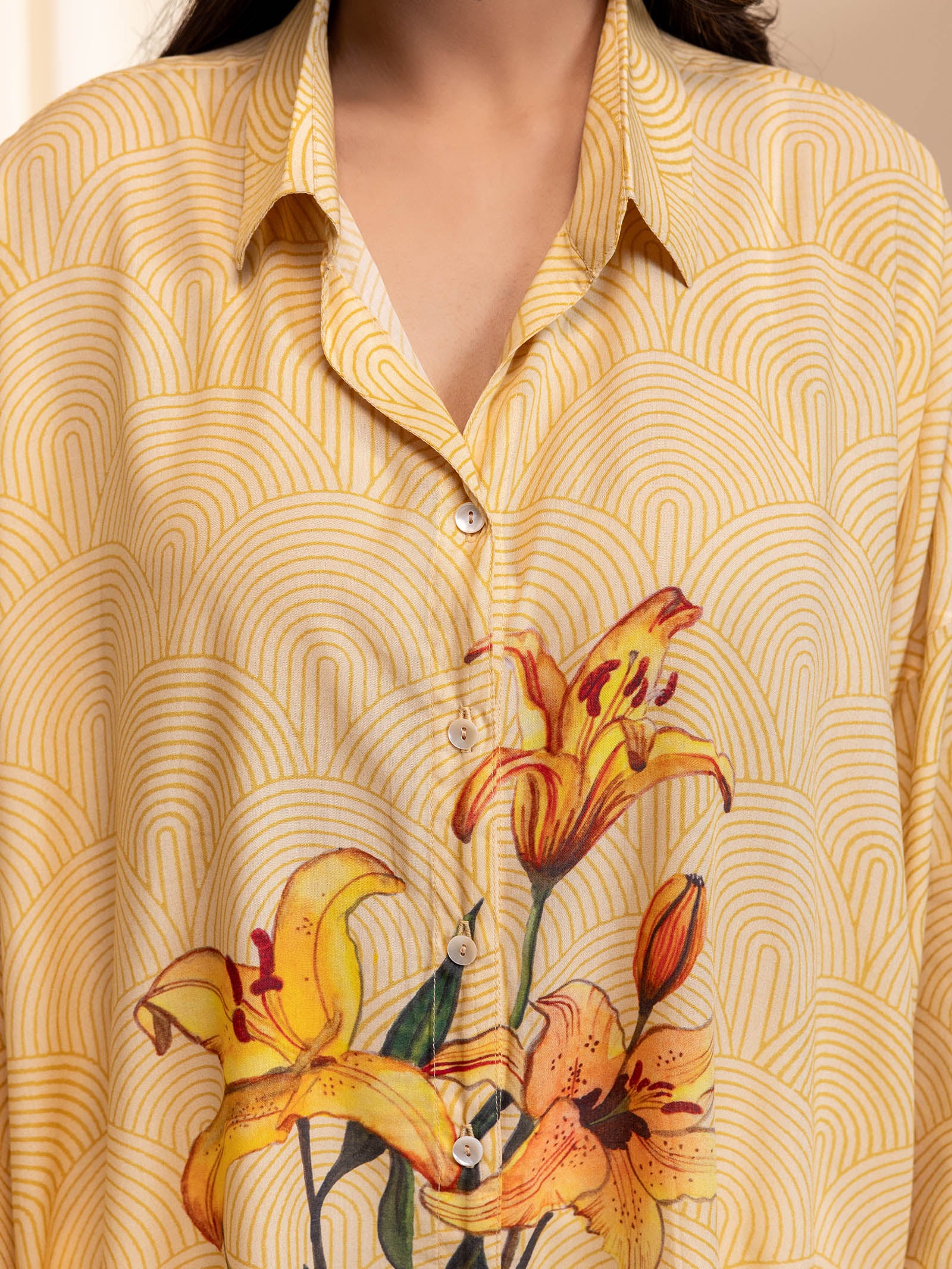 Madras Modal Cotton Shirt - Florist Yellow