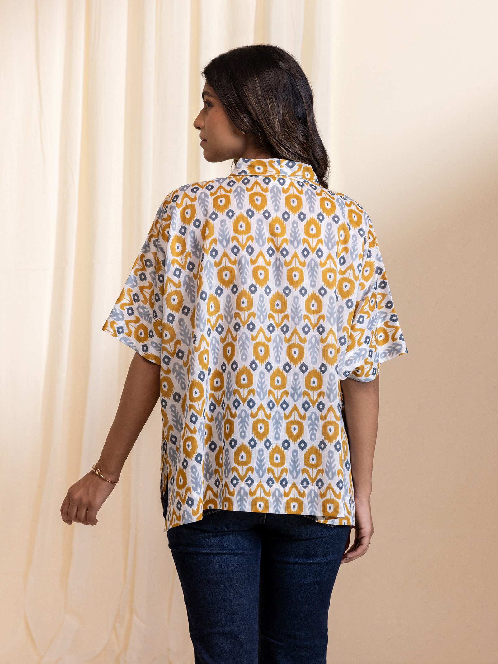 Ikat Redefined Ochre Voile Shirt