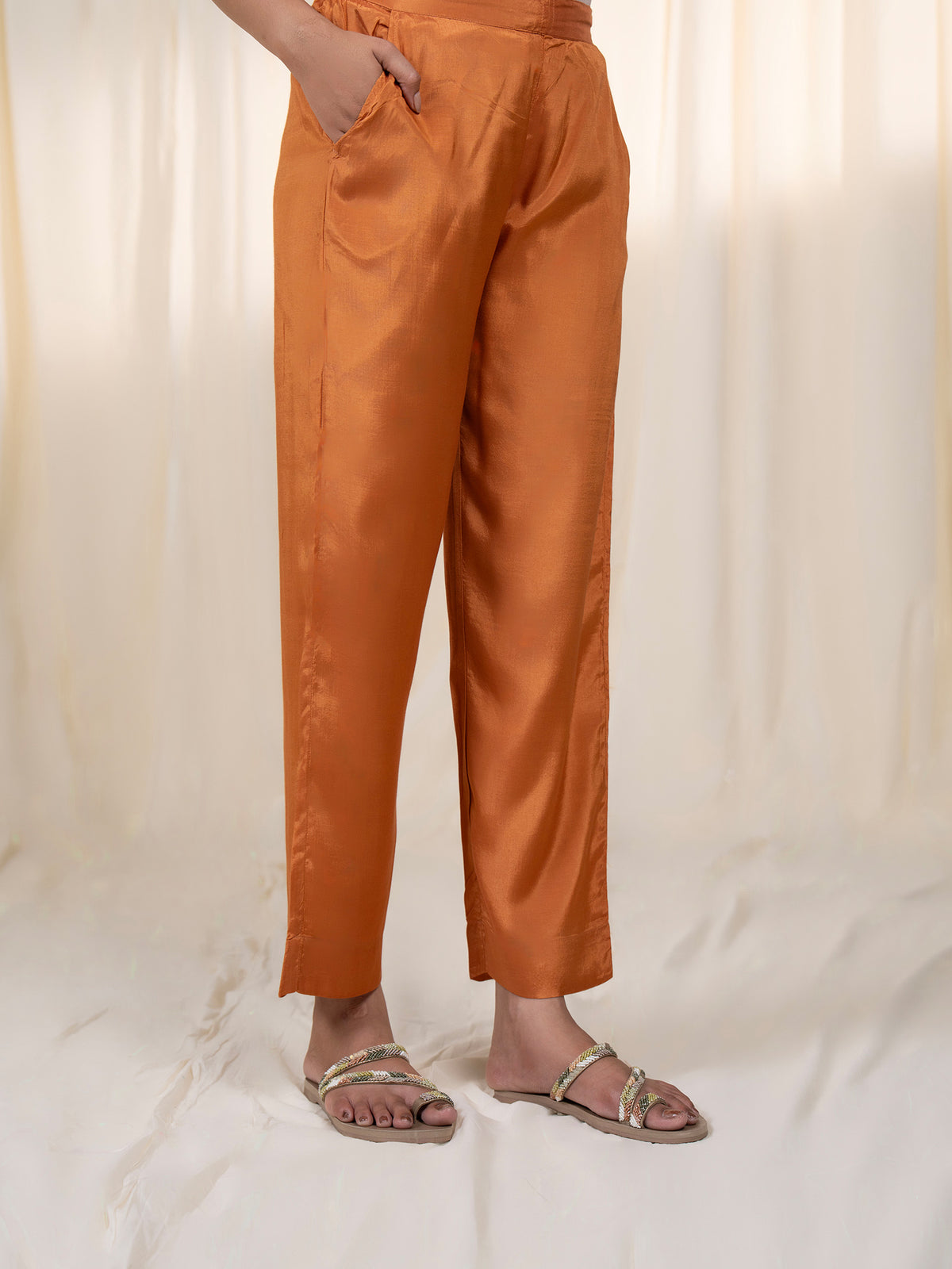 Sada Suhagan Shagun Bamboo Silk Straight Pants