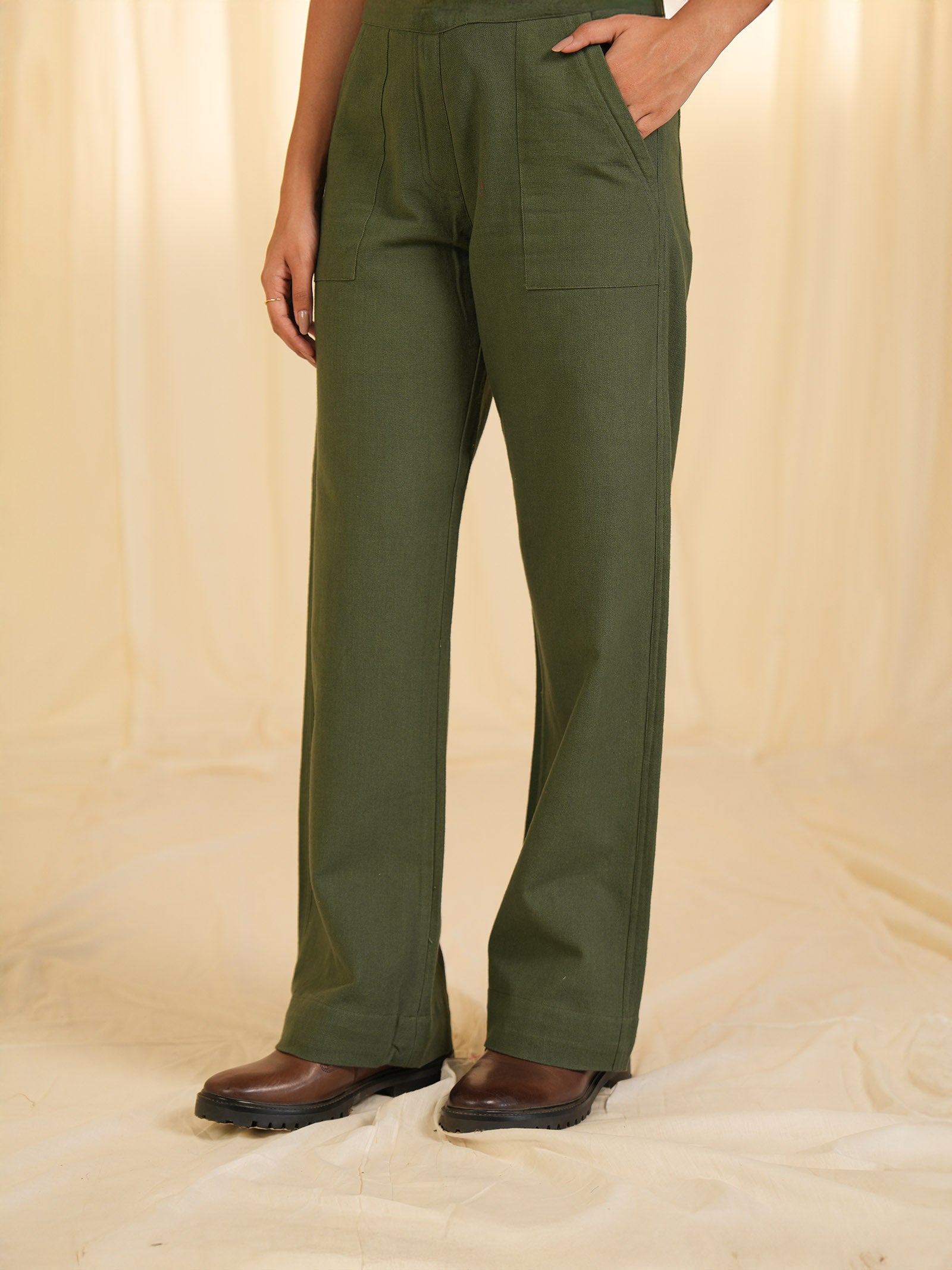 Safari - Olive Cotton Travel Trousers