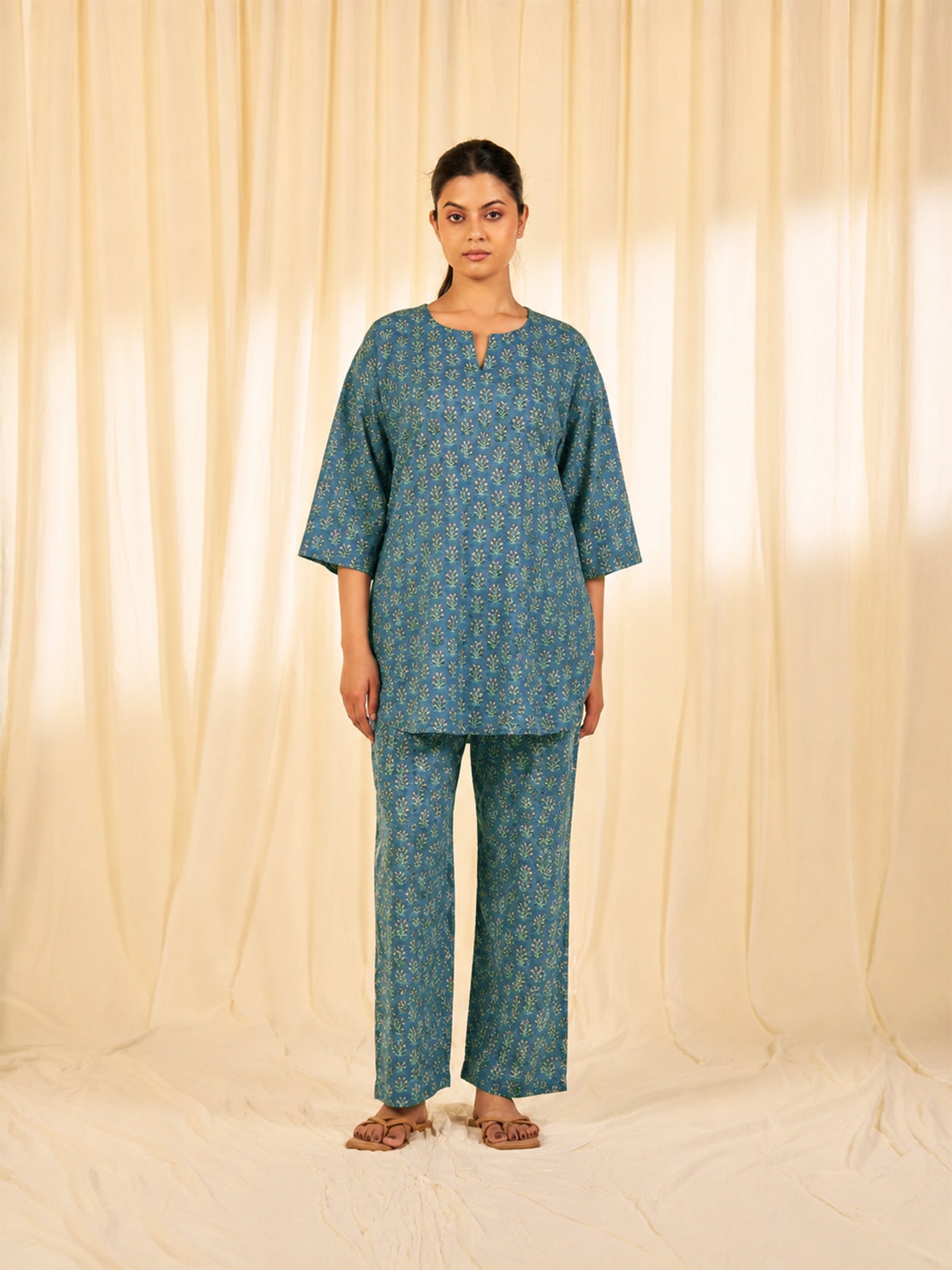 Sapphire Cotton Night Suit