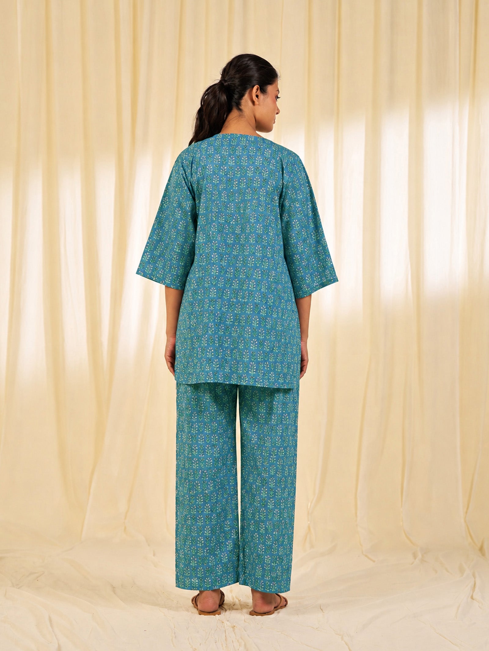 Sapphire Cotton Night Suit