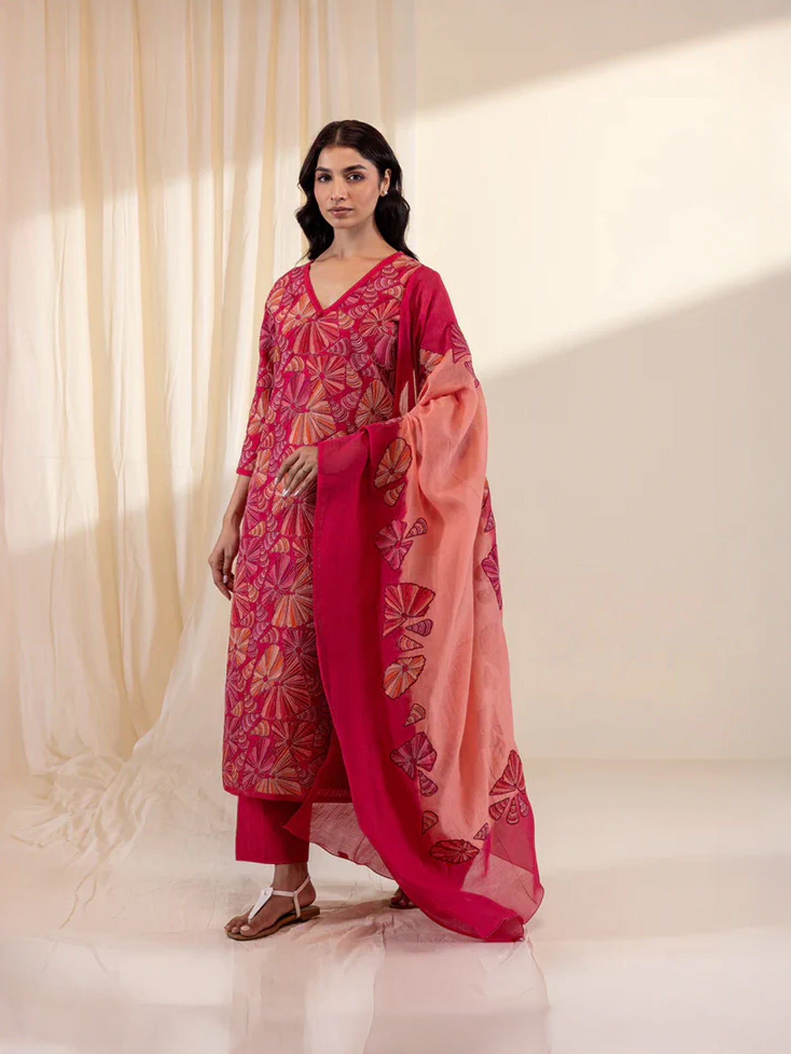 Sea Shells Chanderi Dupatta