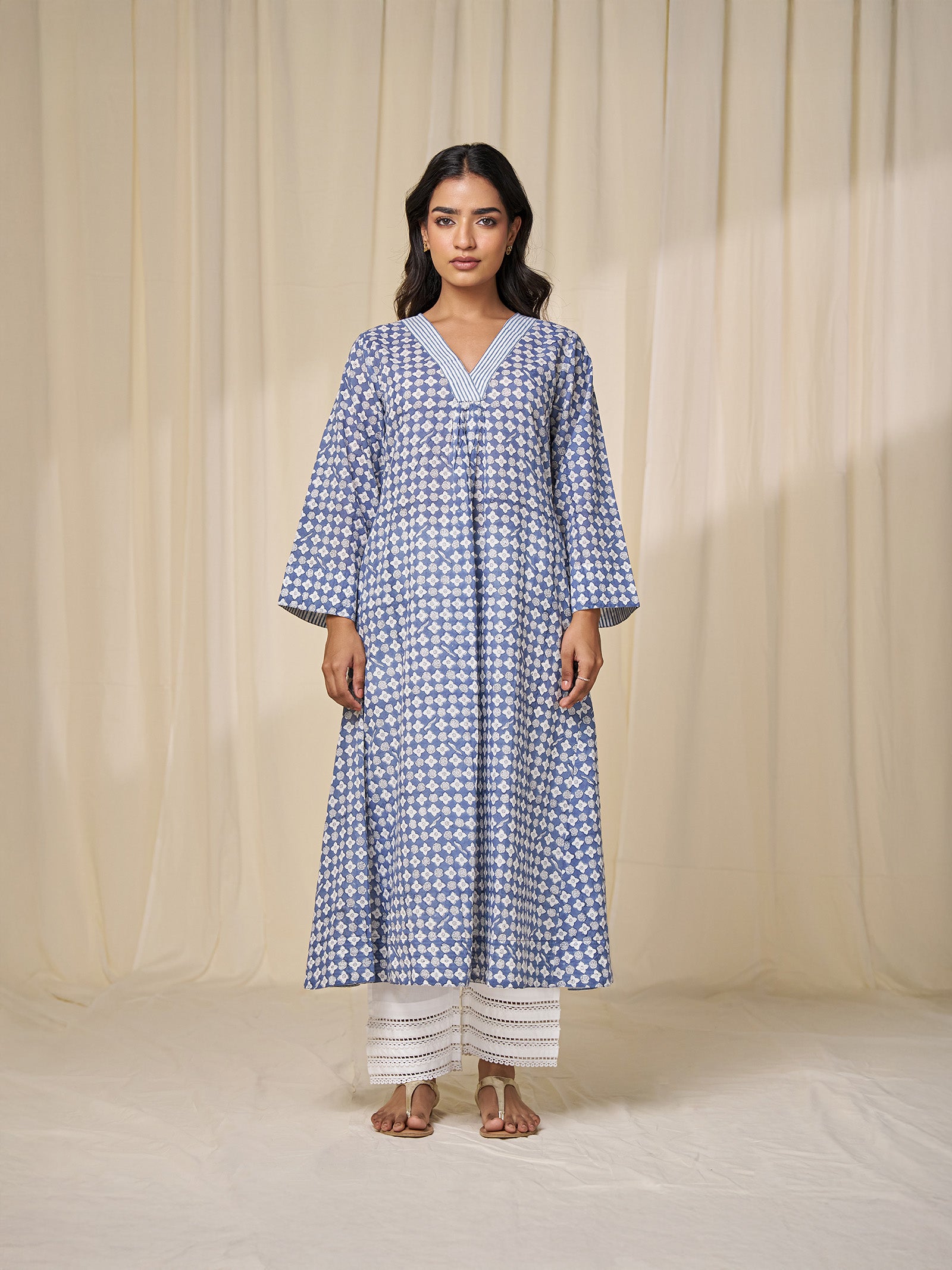 Cloudy Mist Voile Kurta