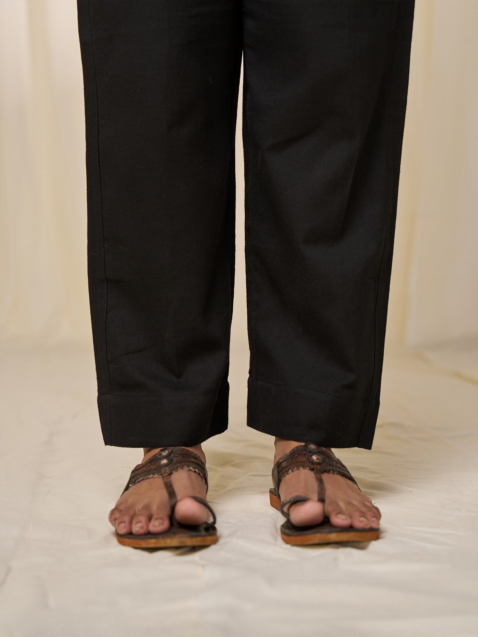 Black Pepper Twill Straight Pants