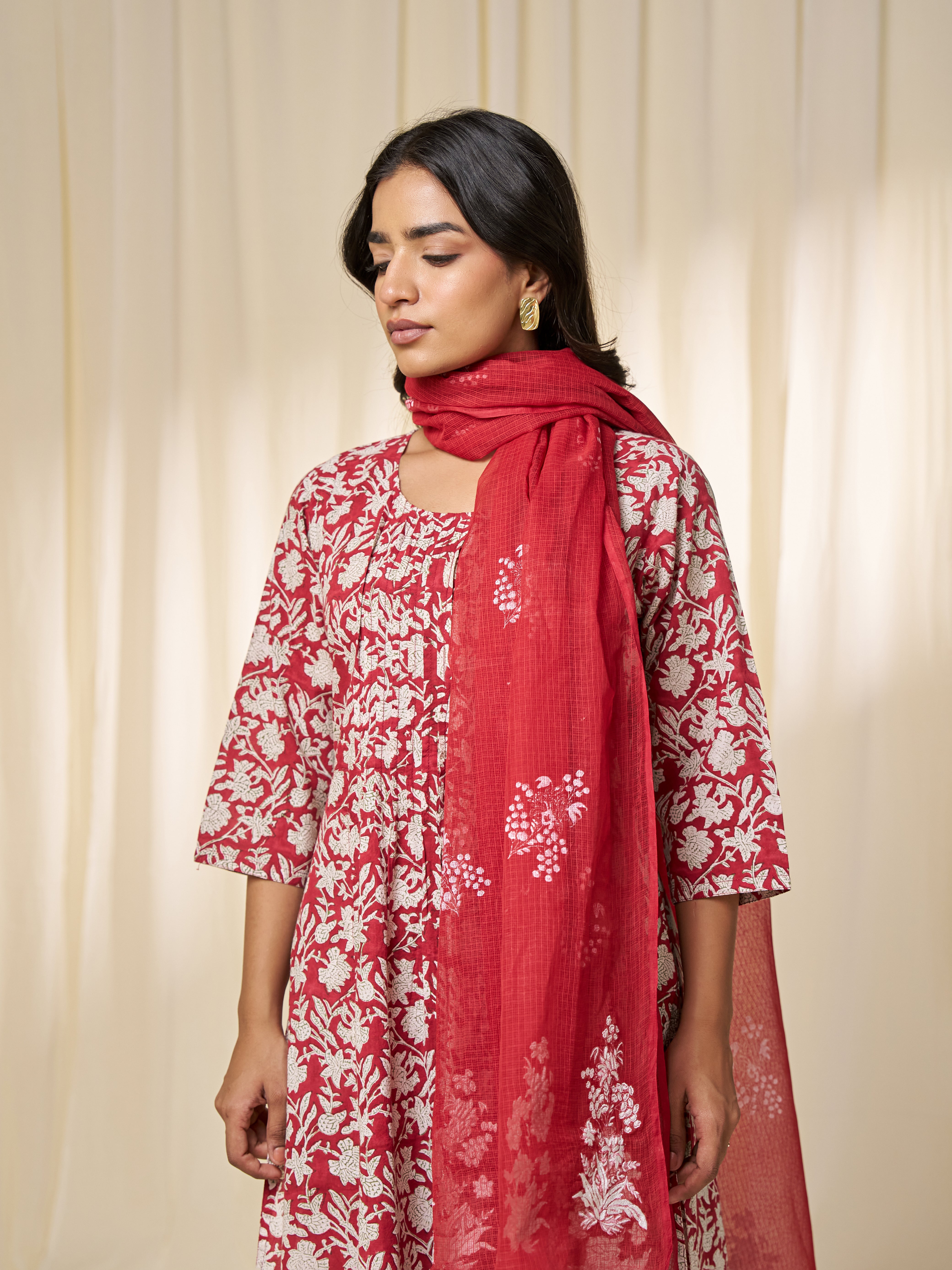 Sindoori Kota Dupatta