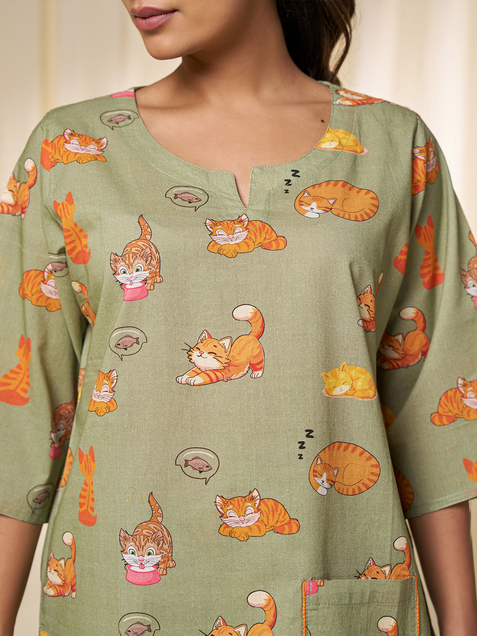 Kitty Kat Voile Night Set