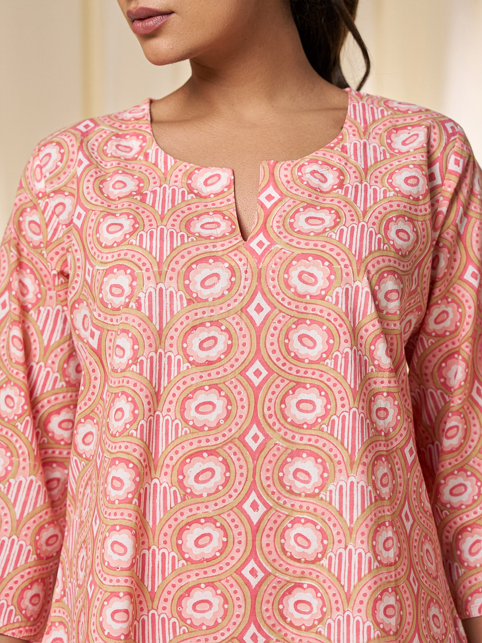 Candy Peach Cotton Night Suit