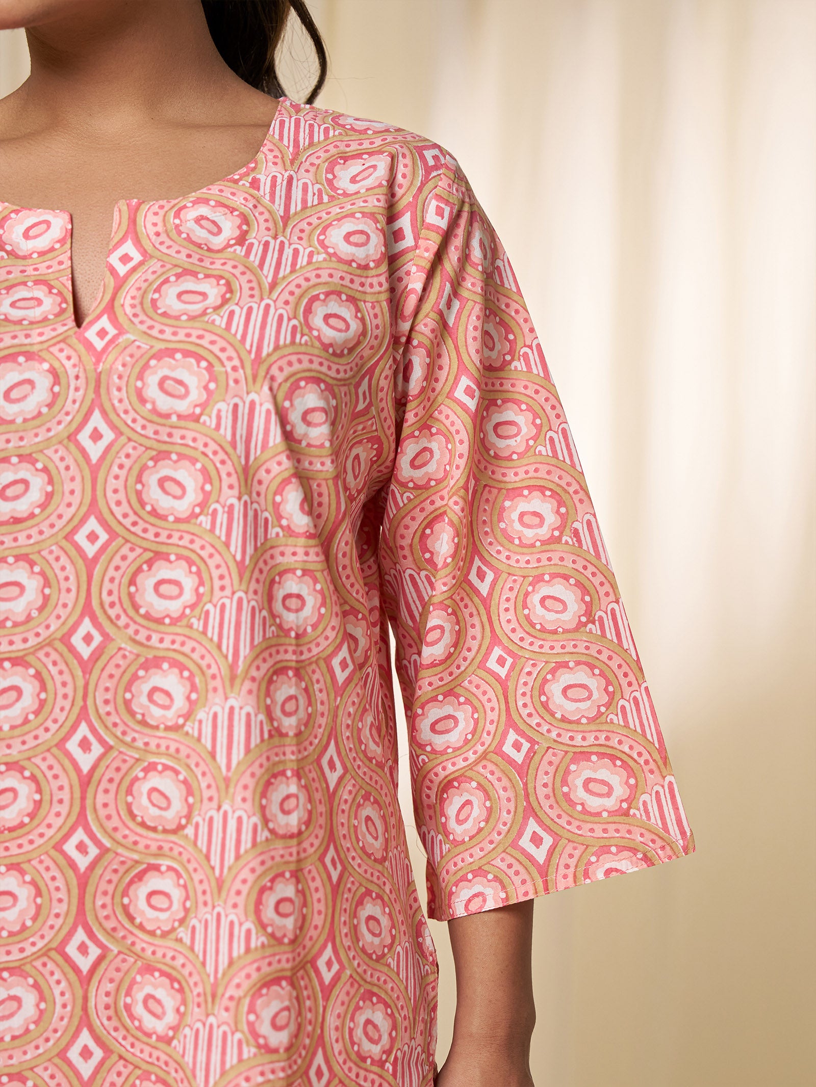 Candy Peach Cotton Night Suit