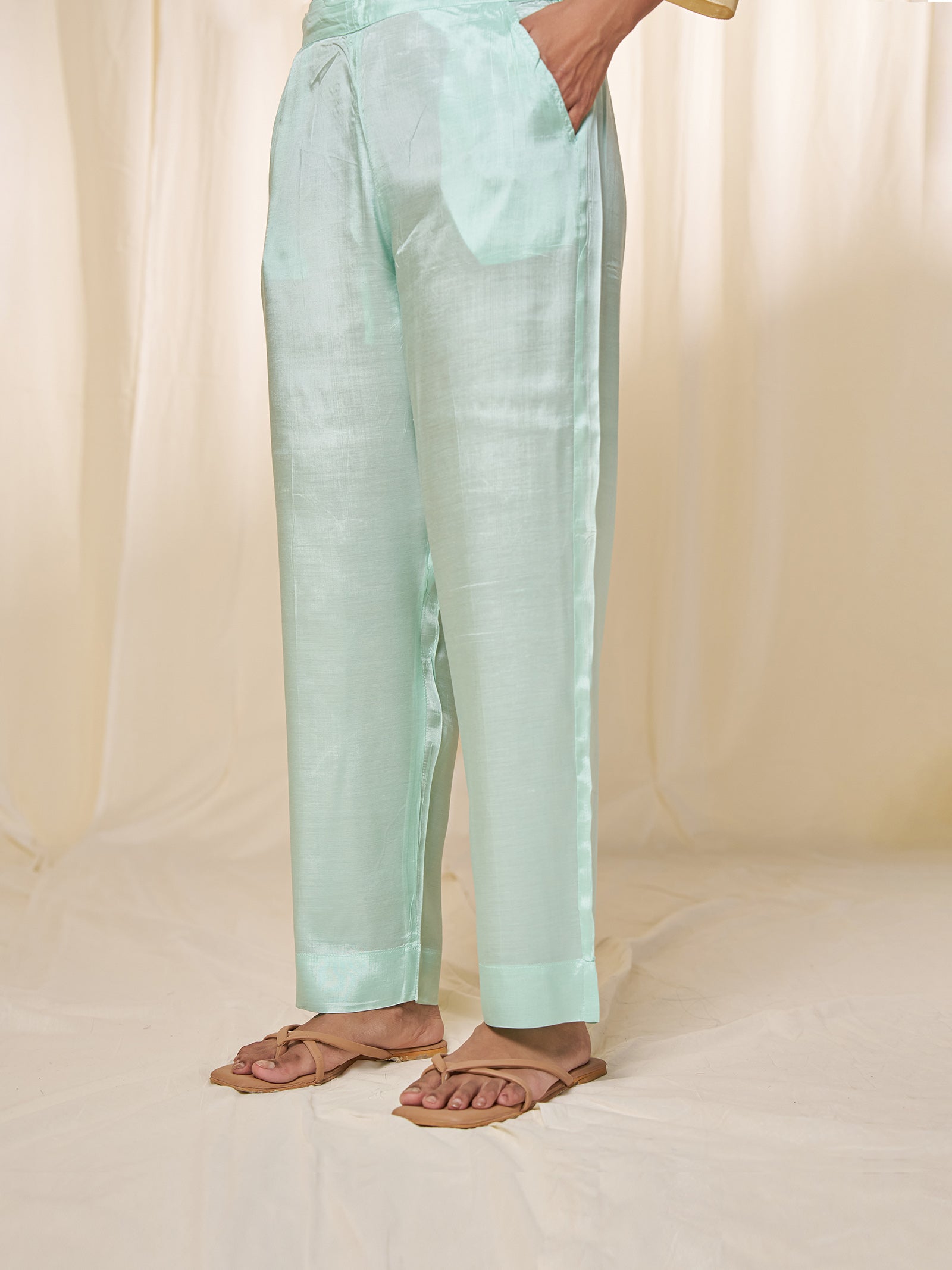 Narangi Assam Silk Straight Pant