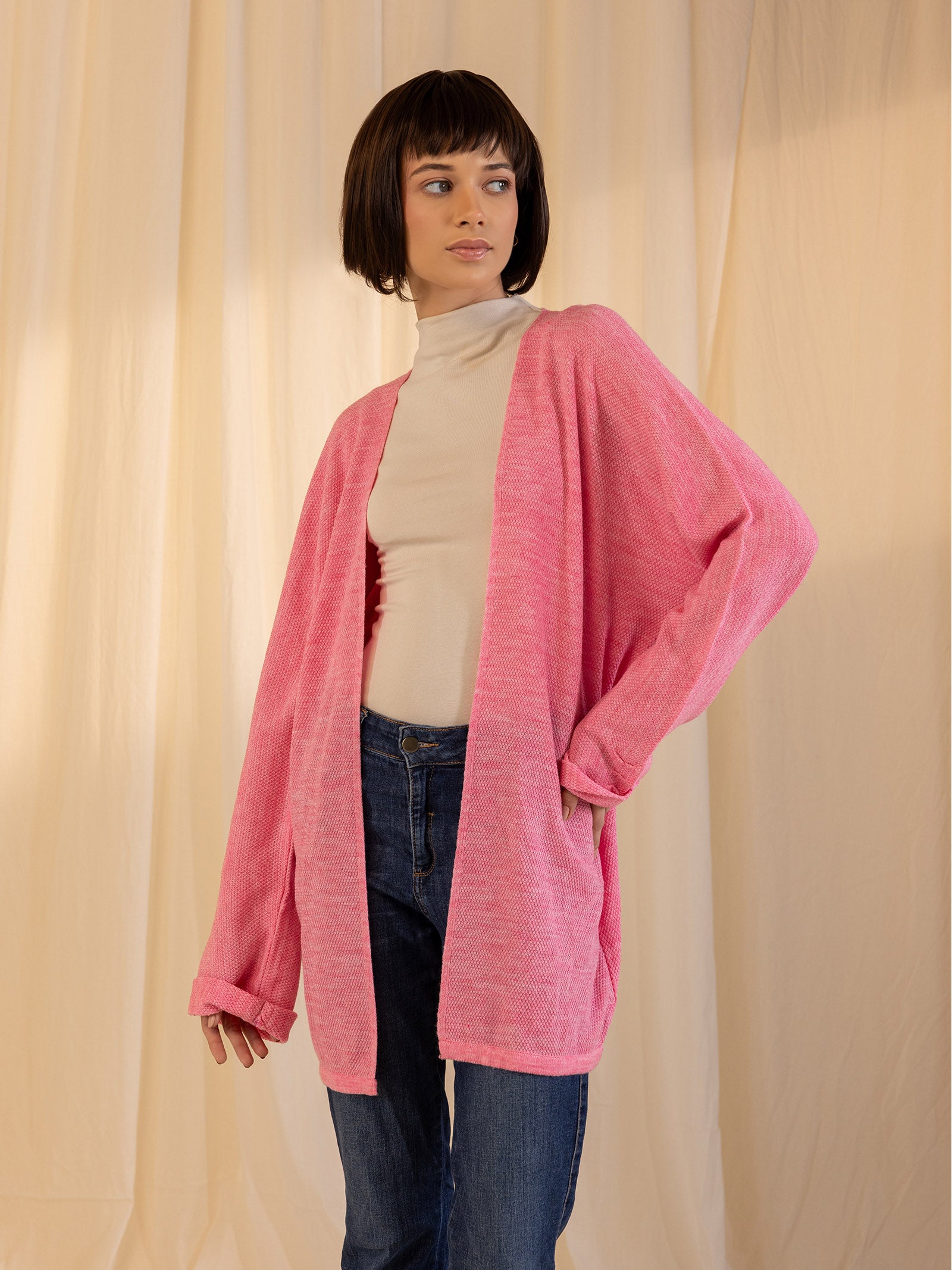 Woolen Shrug - Pink