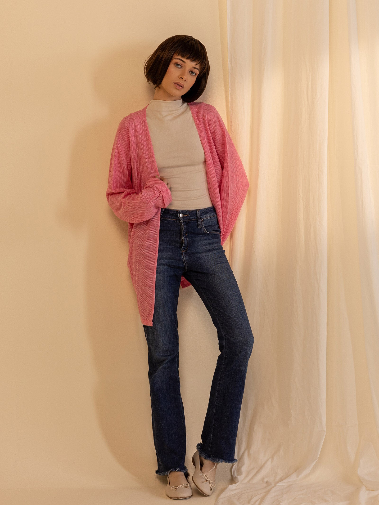 Woolen Shrug - Pink