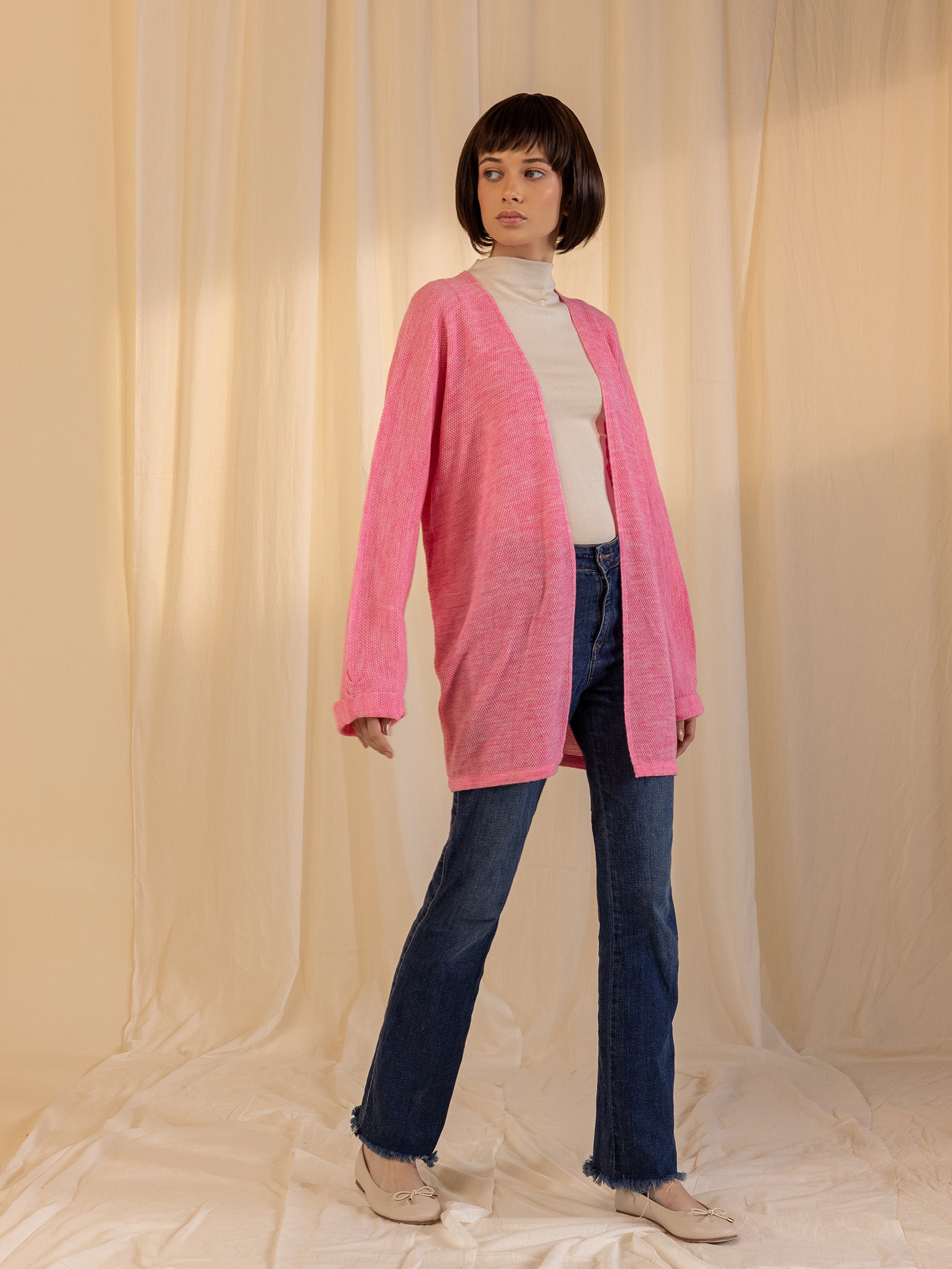 Woolen Shrug - Pink