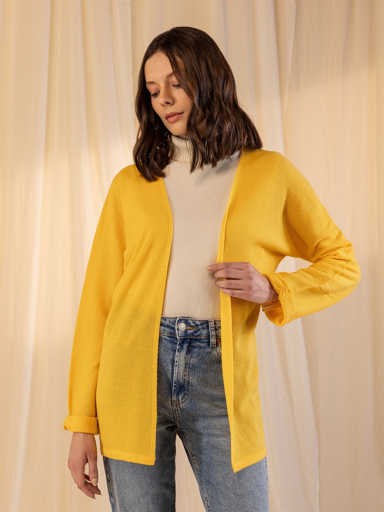 Woolen Shrug - Yellow