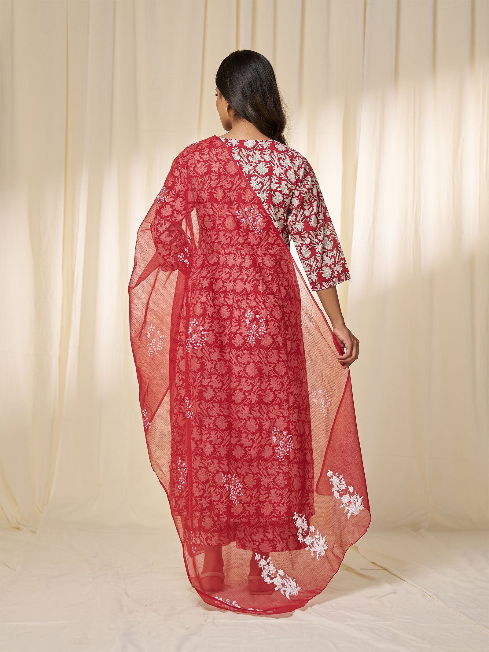 Sindoori Kota Dupatta