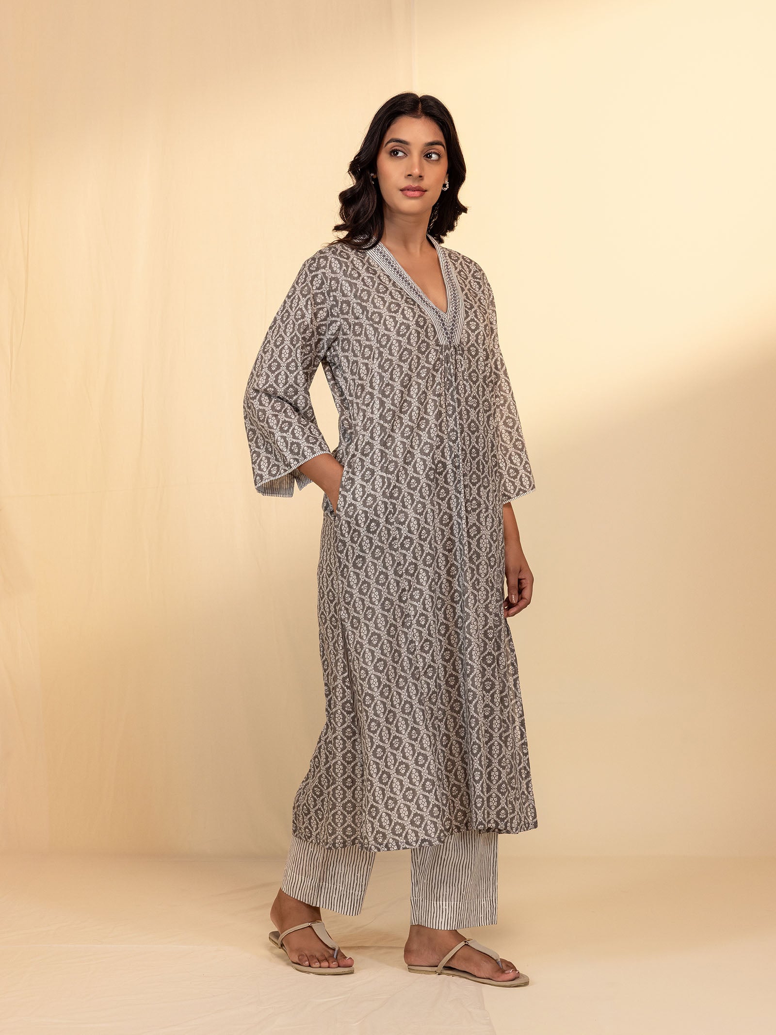 Smoke Voile Kurta